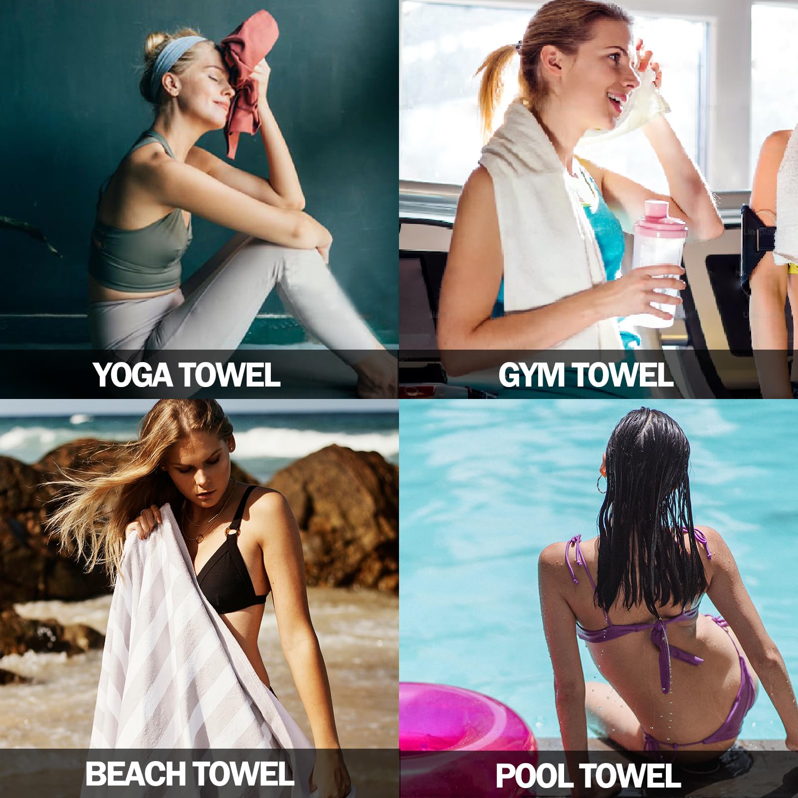 **Eunzel Quick Dry Camping Towel - Microfiber Travel Towel Set (3 Sizes in 1 Pack) - Ultra Absorbent & Fast Drying for Camping, Beach, Gym, Sports, Yoga & Swimming Pool - Perfect for Outdoor Adventures & Travel - Army Green**