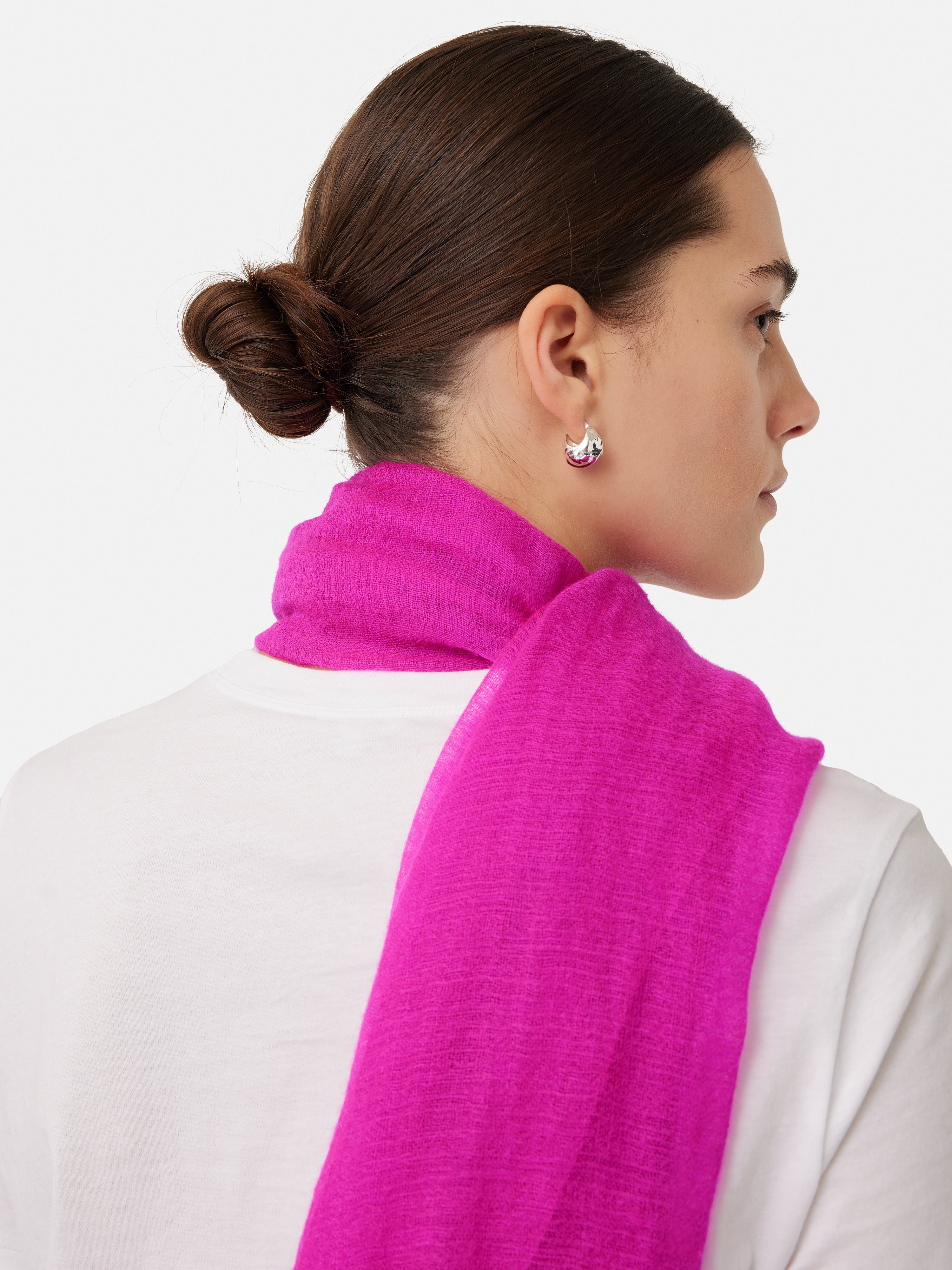 Luxury 100% Pure Cashmere Scarf - Soft Pink Woven Gauze Shawl for Women | Winter Warm Fashion Accessory, Gift for Her, Office & Evening Wear