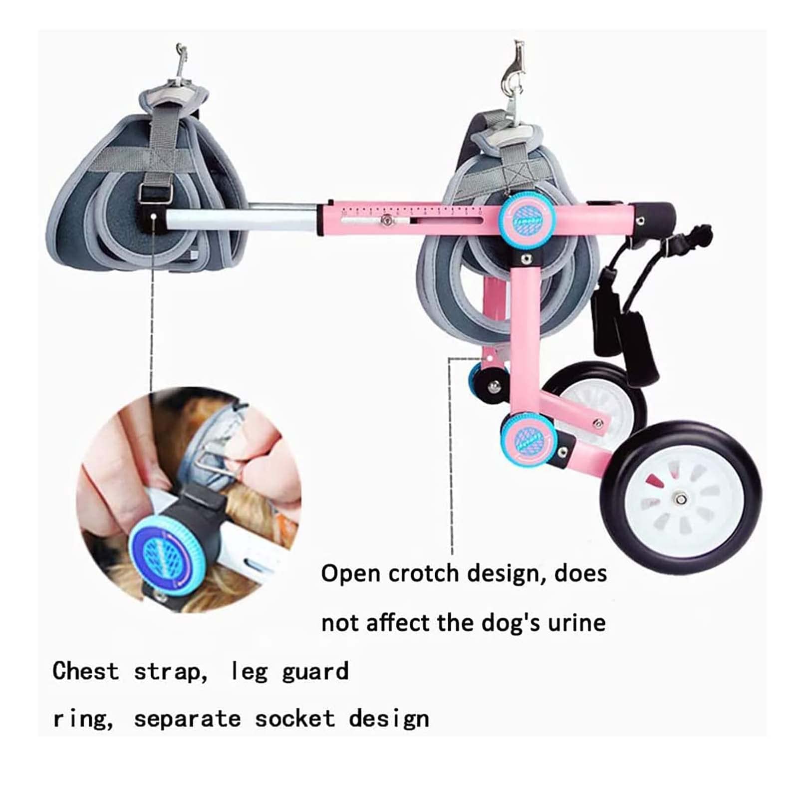 Adjustable Dog Wheelchair for Small Pets - Foldable Rear Leg Support Cart for Dogs with Hind Limb Paralysis - Mobility Aid for Disabled & Injured Dogs - Perfect for Recovery, Rehabilitation & Daily Walks