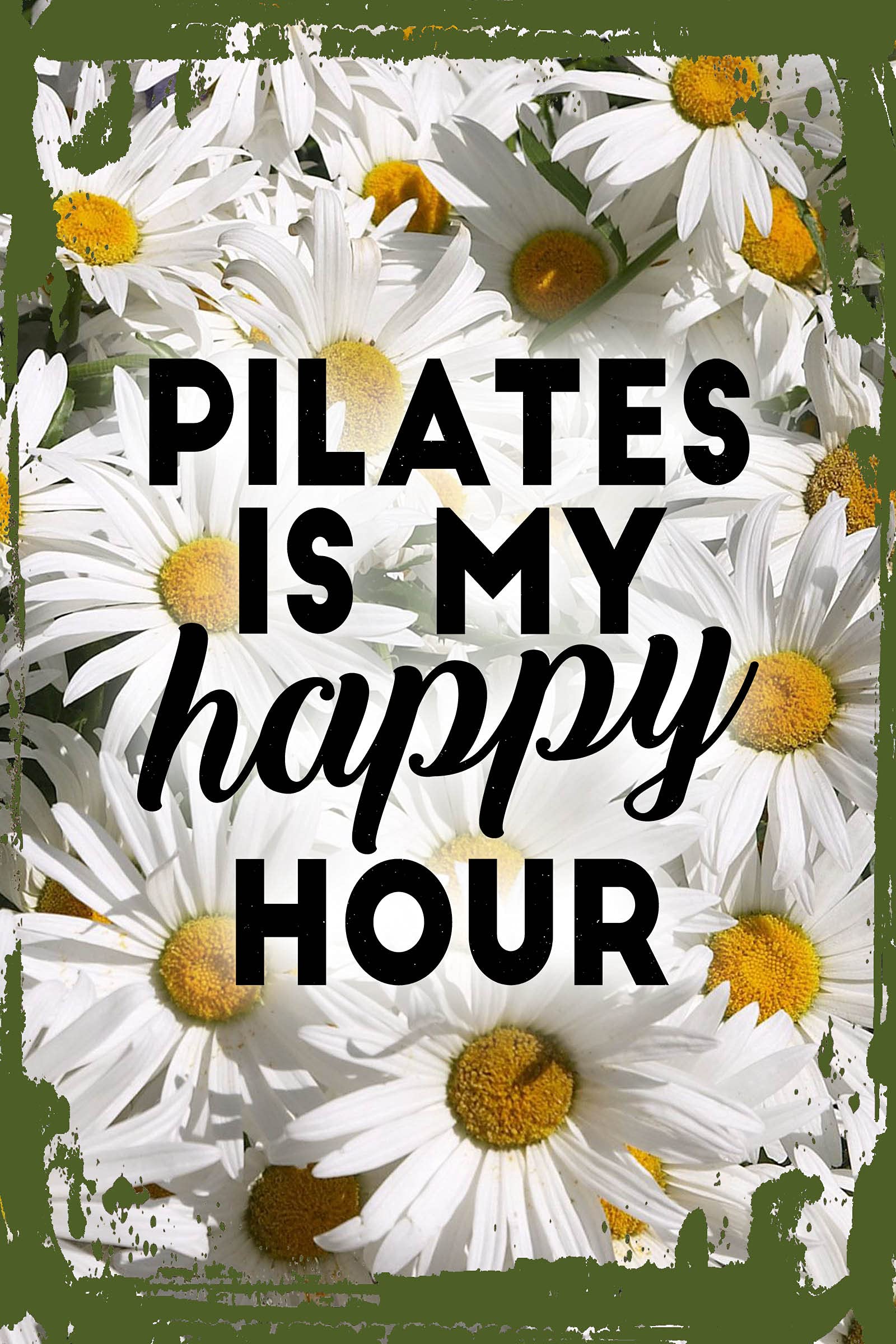 Funny Fitness Wall Art - 'Pilates Is My Happy Hour' Gym Decor - 12x16 Inches Canvas Print for Yoga Studio, Home & Office - Perfect Gift for Workout Lovers
