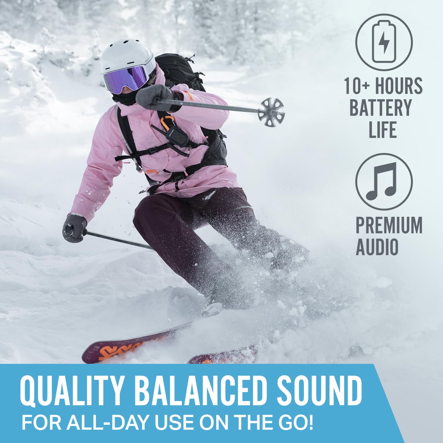 Wildhorn Alta Wireless Bluetooth Headphones - HD Sound for Ski & Snowboard Helmets | Glove-Friendly Controls, Built-in Mic for Hands-Free Calls | Perfect for Winter Sports & Outdoor Adventures