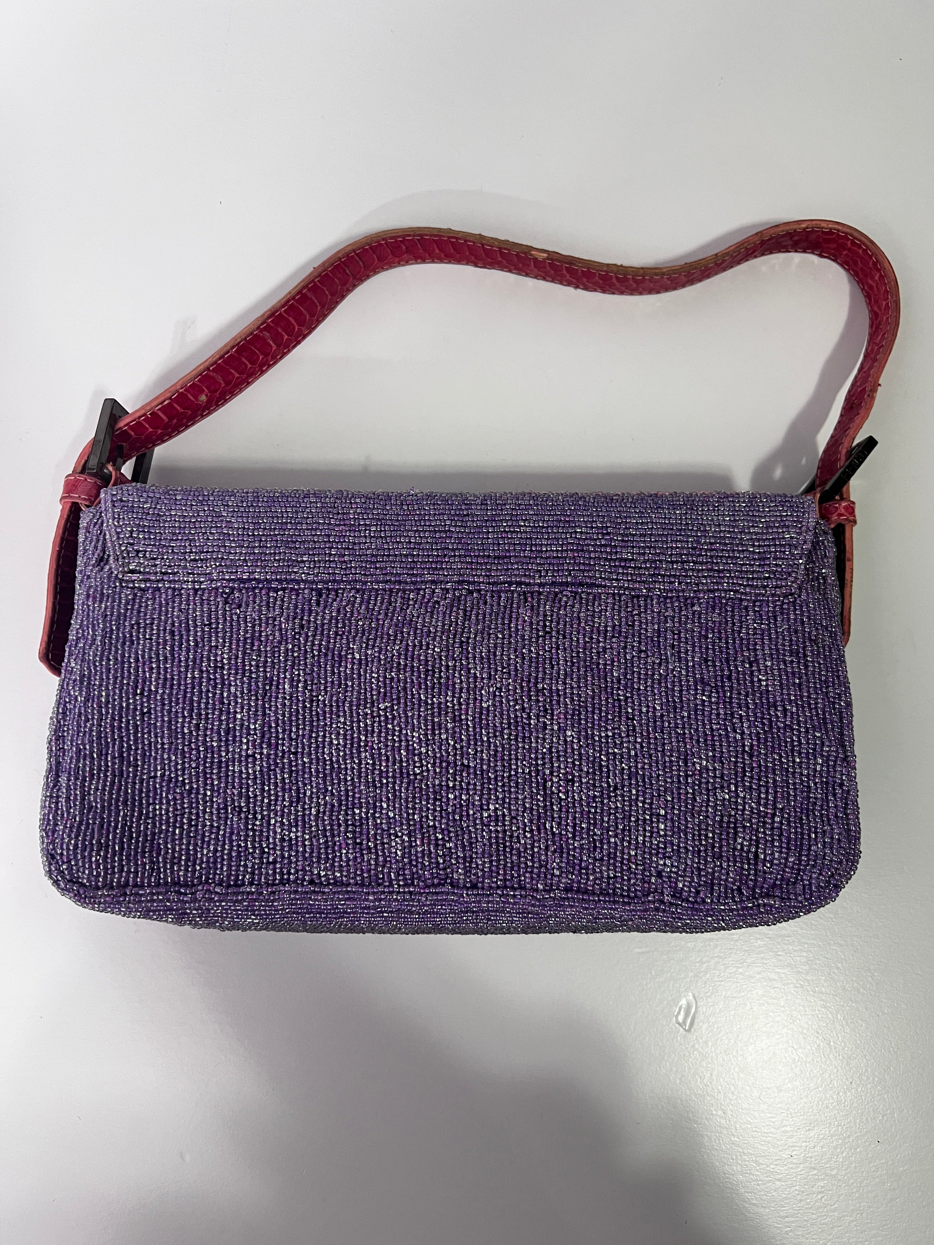 Vintage Fendi Boho Beaded Baguette Bag - Stylish Crossbody Purse for Women, Perfect for Parties, Weddings & Date Nights