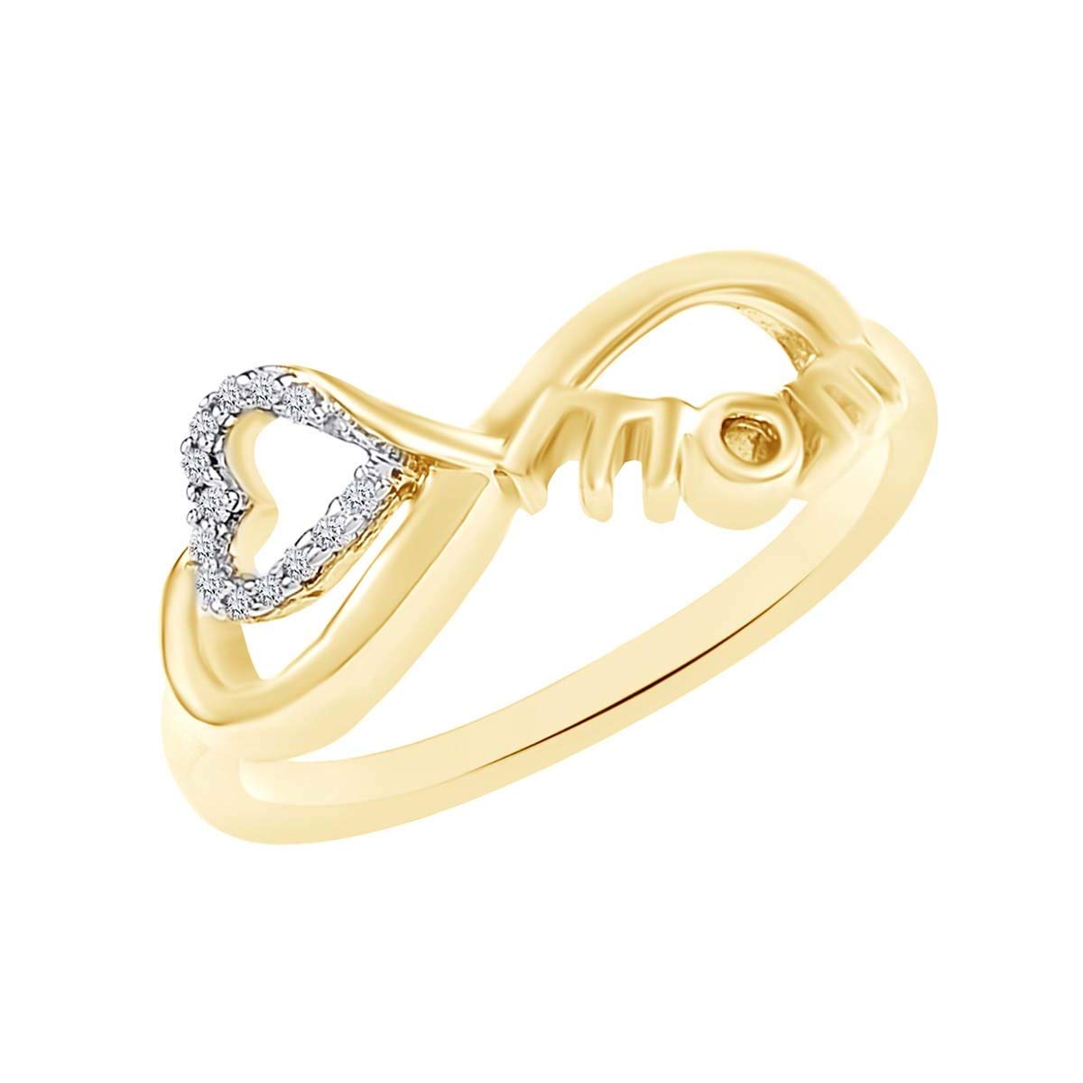 0.05 Cttw Round Natural Diamond Infinity Ring for Mom - 14k Gold Over Sterling Silver - Perfect Gift for Mother's Day, Anniversary & Special Occasions