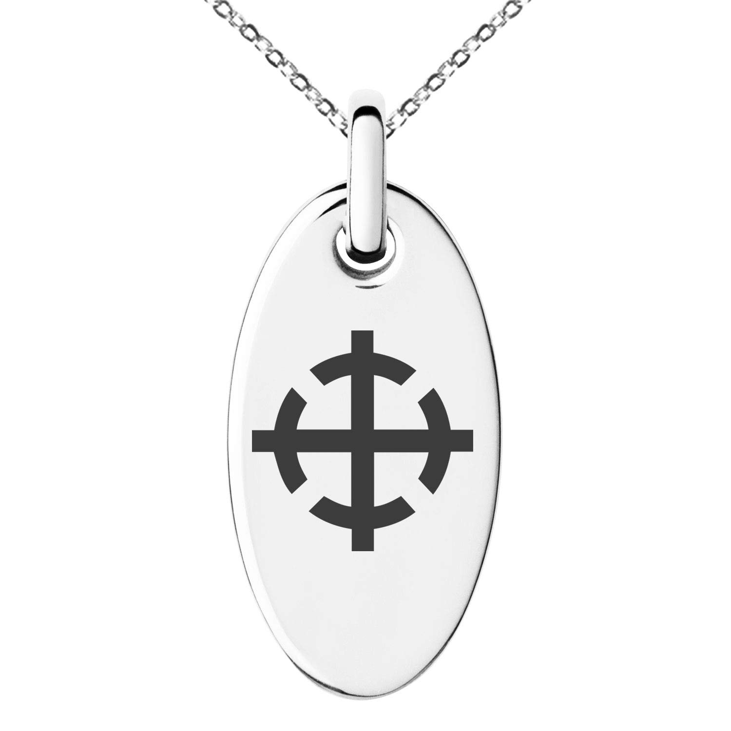 Stainless Steel Assassin Emblem Pendant Necklace - Small Oval Charm for Men & Women | Perfect for Cosplay, Gifts, and Gothic Fashion Accessories