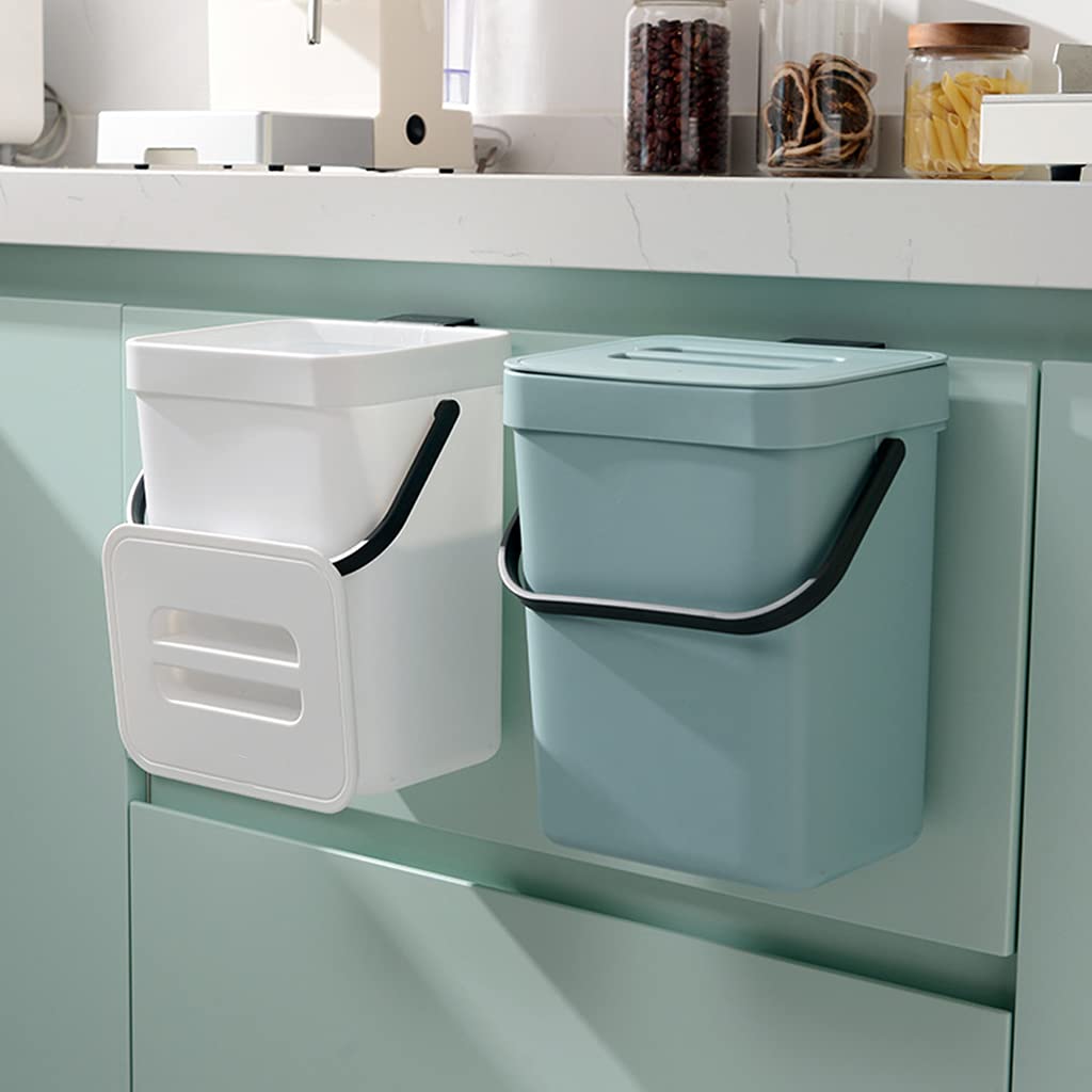 5L Wall-Mounted Small Trash Can for Kitchen Cabinet Door - Space Saving