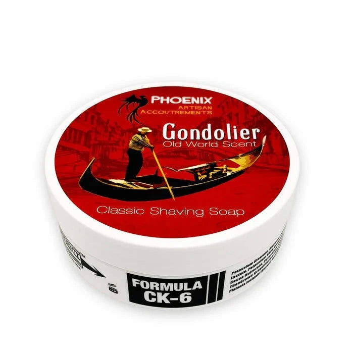Phoenix Artisan Gondolier Shaving Soap - CK-6 Formula for Smooth Shave | Vegan & Cruelty-Free | Perfect for Wet Shaving & Grooming Routine