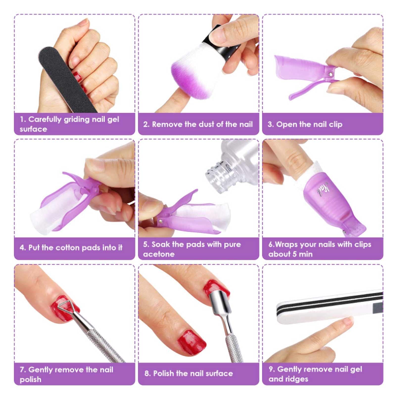 Professional Nail Polish & Gel Remover Kit - Acrylic Nail Soak Off Tools for Salon & Home Use - Perfect for Manicures, Pedicures & DIY Nail Care