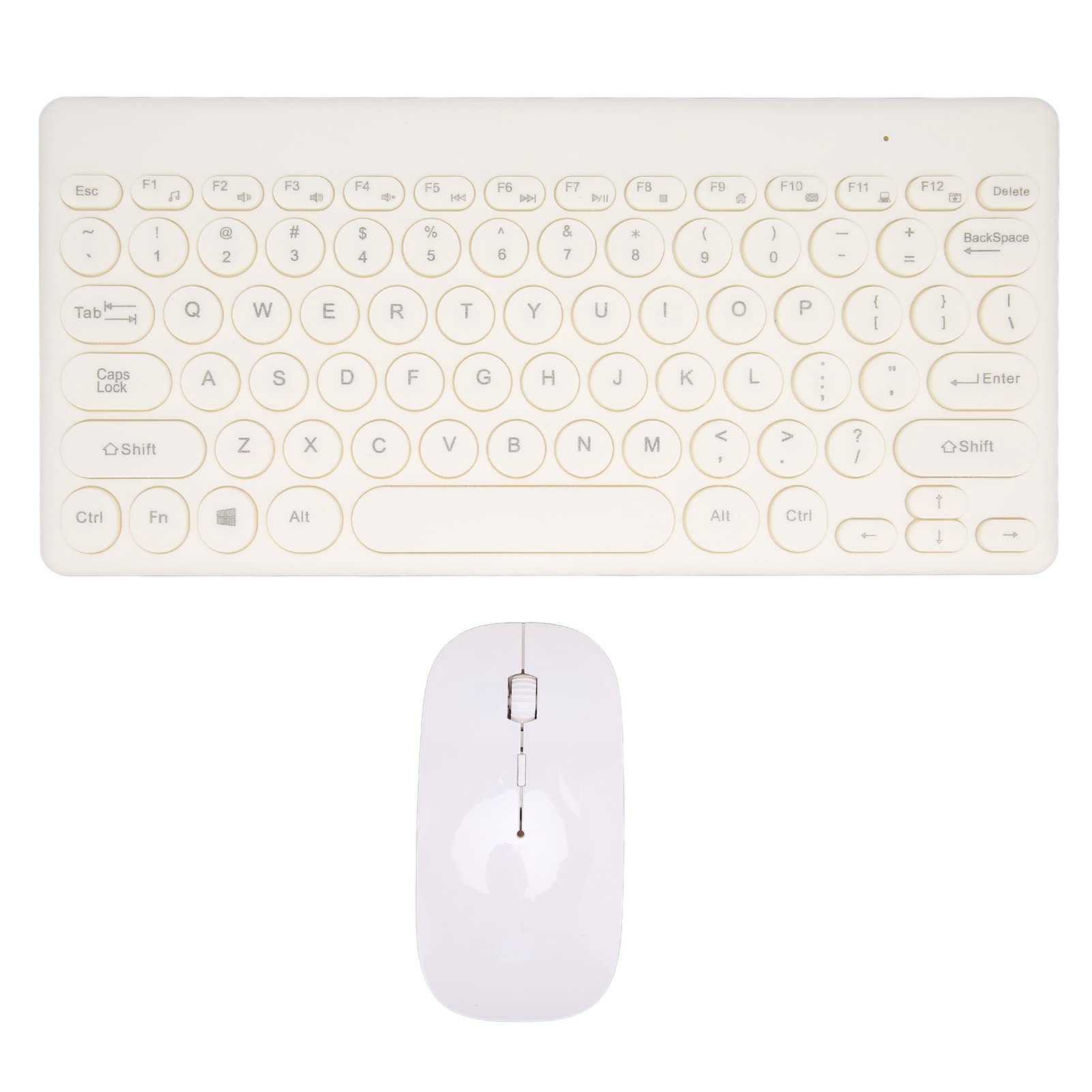 2.4G Wireless Keyboard and Mouse Combo - Slim, Lightweight, Energy-Saving for Office & Home Use - White (Perfect for Typing, Gaming & Productivity)