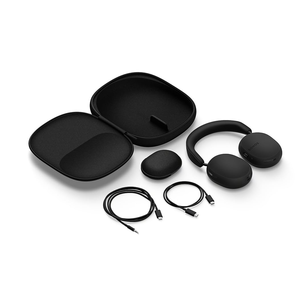 Sonos Ace Wireless Bluetooth Headphones with Active Noise Cancelling, 30-Hour Battery Life, Spatial Audio & Dynamic Head Tracking - Perfect for Travel, Workouts & Commuting - Black
