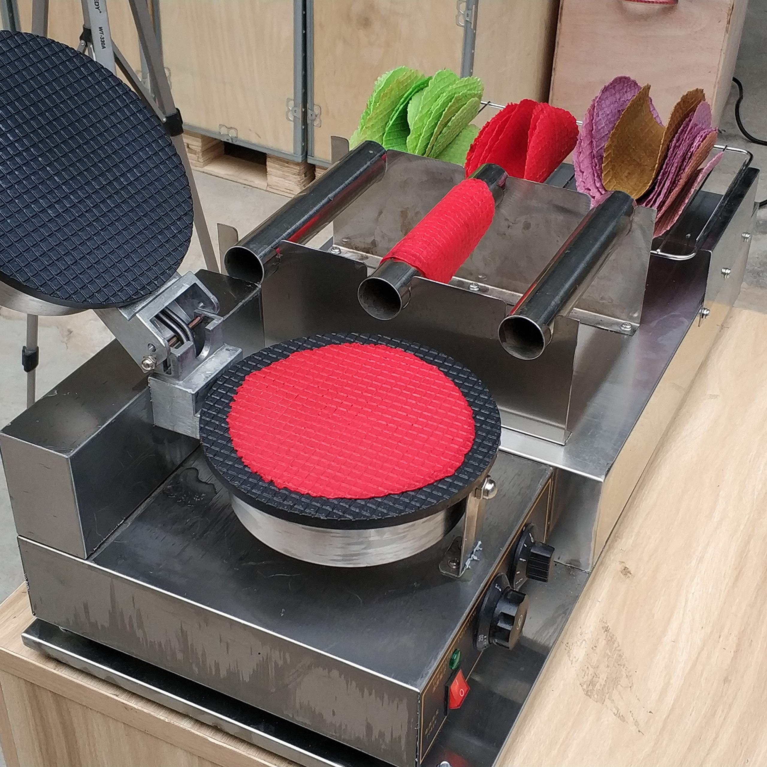 Kolice Commercial Taco Rolling Machine - Electric Taco Maker & Waffle Press with Non-Stick Surface for Flour & Corn Tortillas - Includes Taco Holder - Perfect for Restaurants, Food Trucks & Home Kitchens