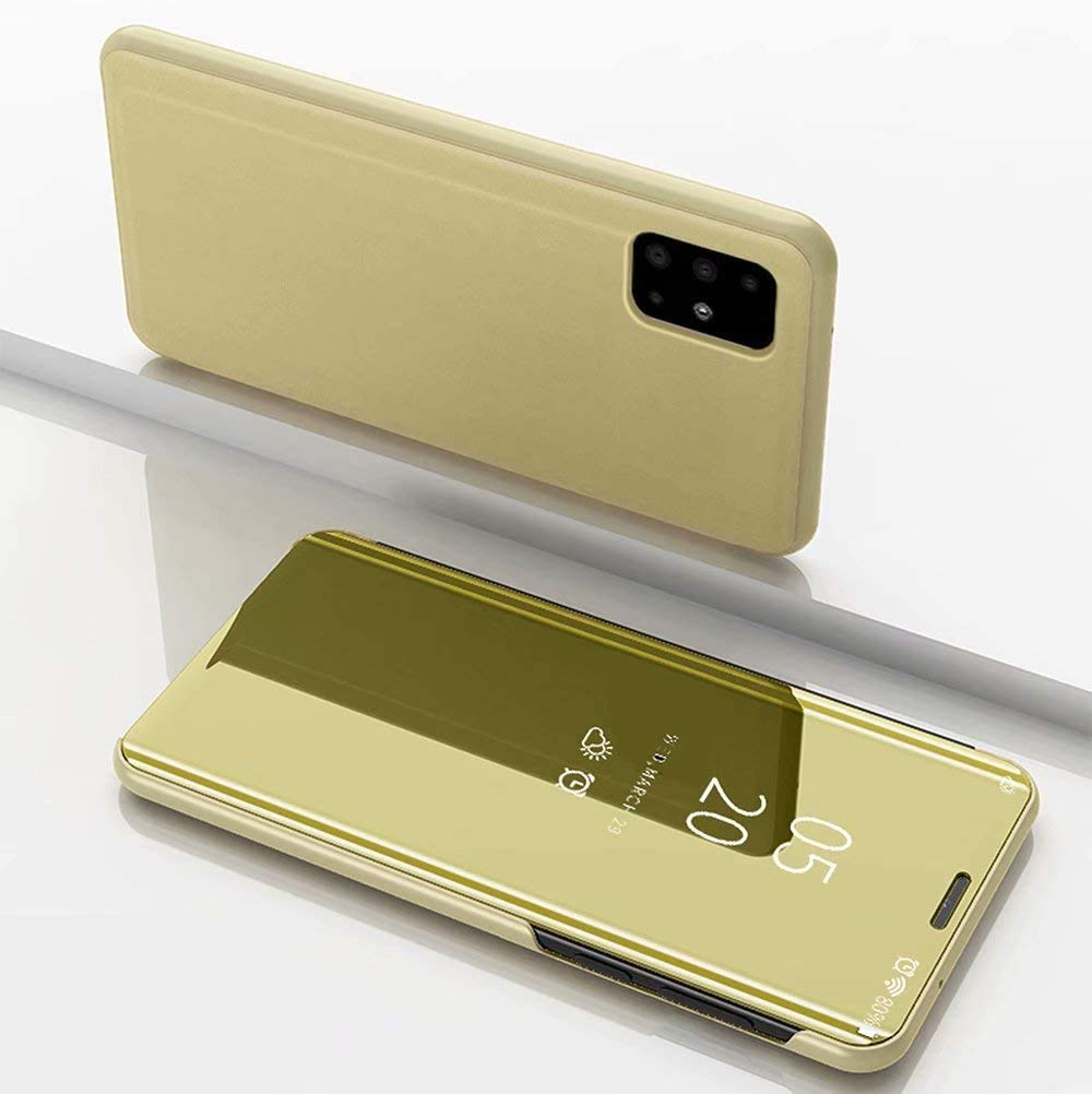 Sony Xperia XZ3 Mirror Case with Stand - Gold Shockproof Cover for Daily Use