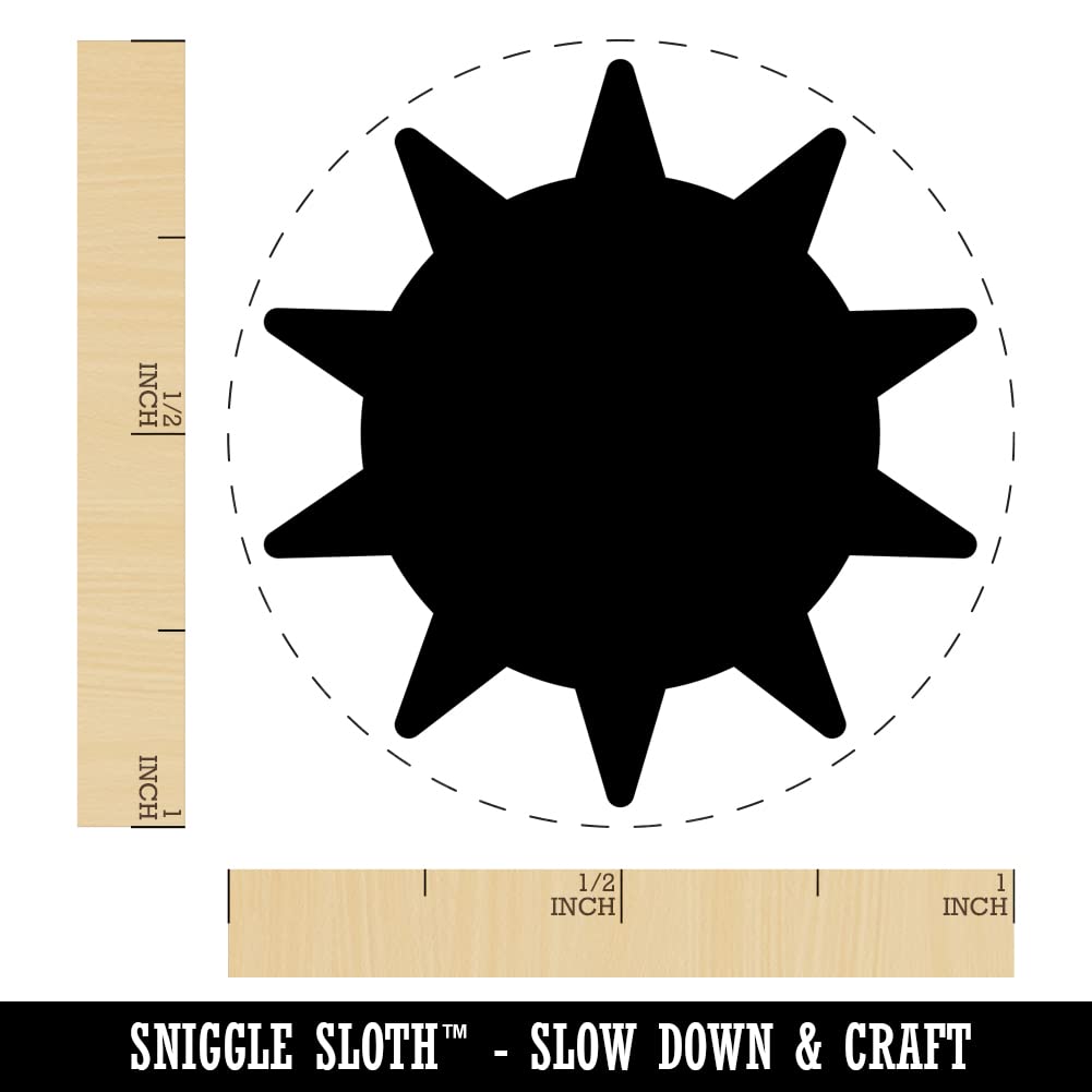 Self-Inking Rubber Stamp with Sun Design - 1 Inch Medium Red Ink for Crafting, Planners, Scrapbooking & DIY Projects - Perfect for Office, School & Home Organization