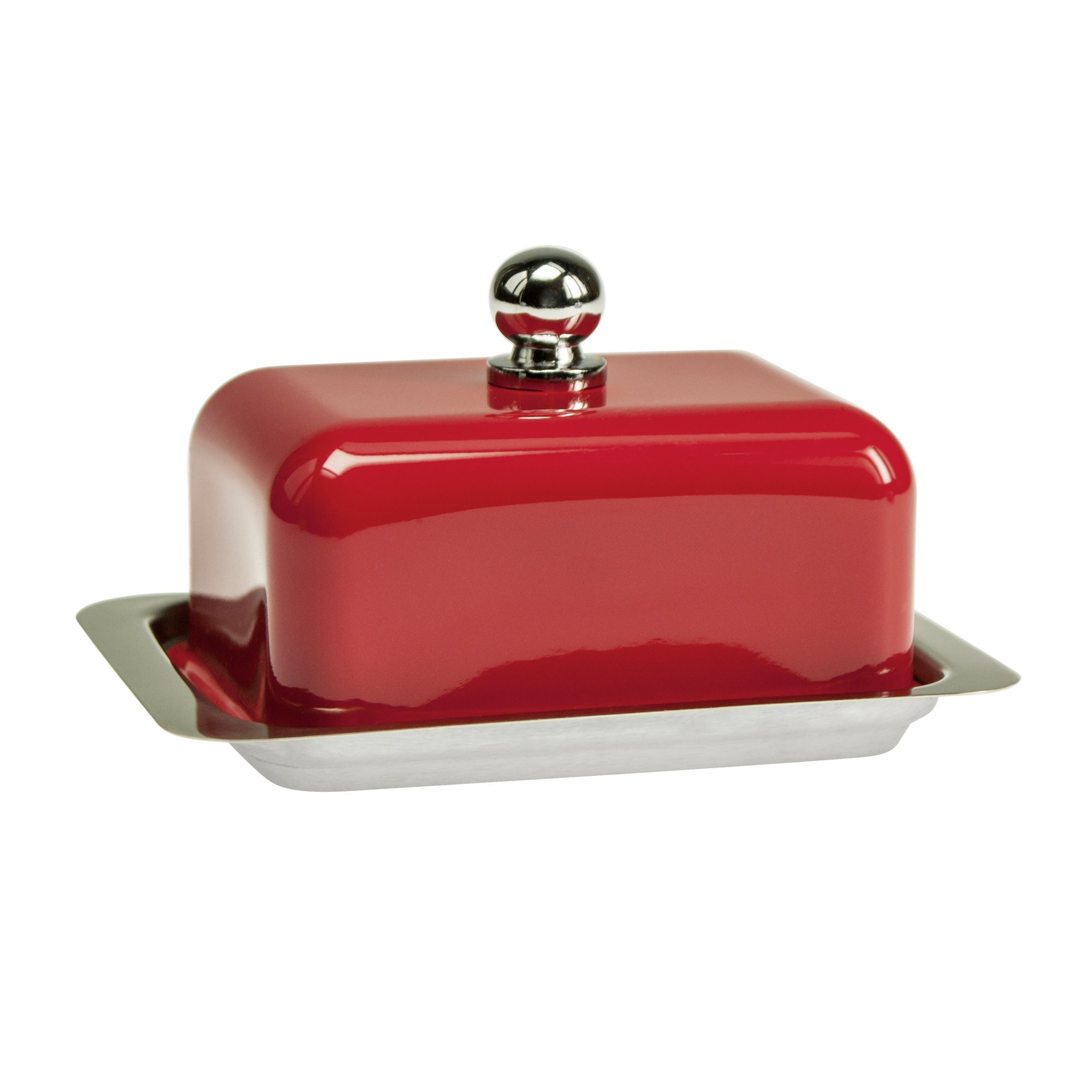 Contento Betty S Butter Dish (Small) Red - Elegant Butter Keeper for Kitchen, Dining Table, and Breakfast Spreads