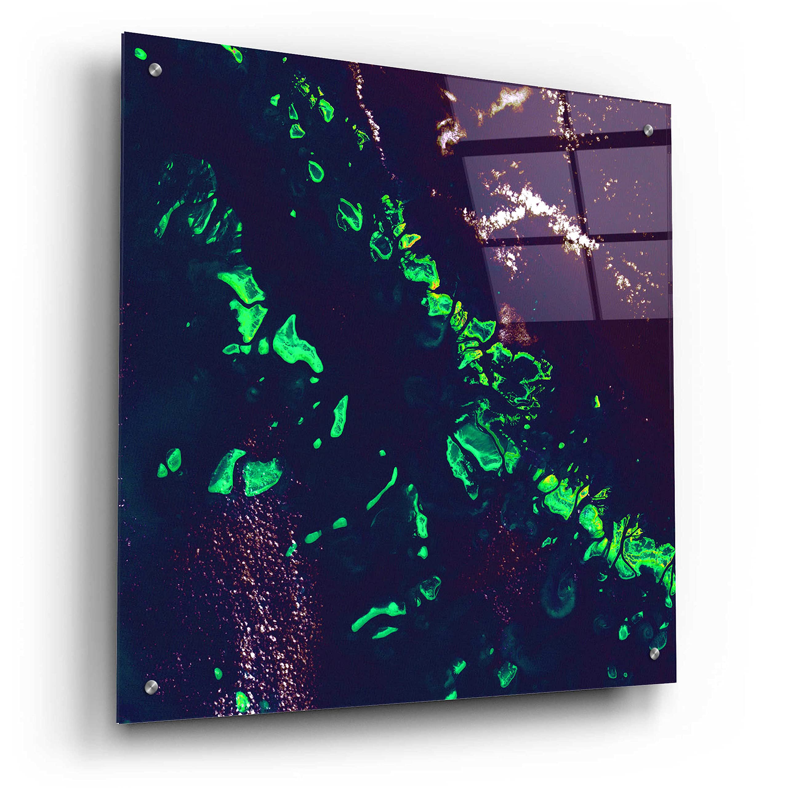Epic Art 'Earth as Art: Great Barrier Reef' Acrylic Glass Wall Art Print - 24x24 Inches - Vibrant Ocean Decor for Living Room, Bedroom & Office