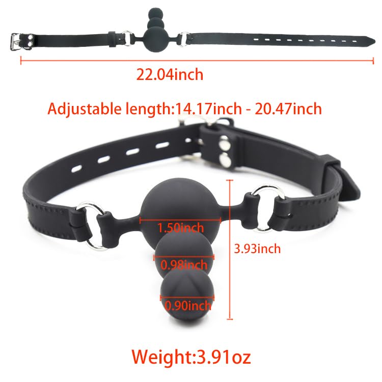 Premium Adjustable Silicone Ball Gag with Dildo - BDSM Bondage Strap-On for Couples - Adult Sex Toy for Role Play & Sensory Play - Perfect for Spicing Up Bedroom Fun & BDSM Scenes