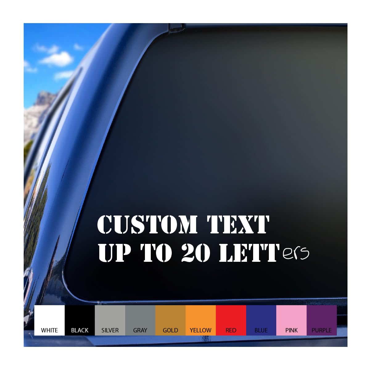 Custom White 1 Inch Tall Stencil Font Vinyl Decal - Perfect for DIY Crafts, Wall Decor, Laptop Stickers & Personalized Gifts