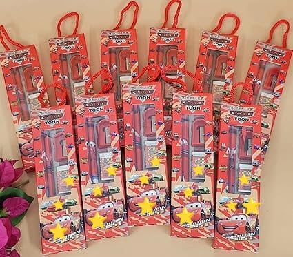 AMANVANI 10-Pack Kids Stationery Gift Set - Pencils, Ruler, Eraser & Sharpener for Boys & Girls - Perfect Birthday Return Gifts, School Supplies & Classroom Essentials (Back to School, Party Favors, Study Tools)