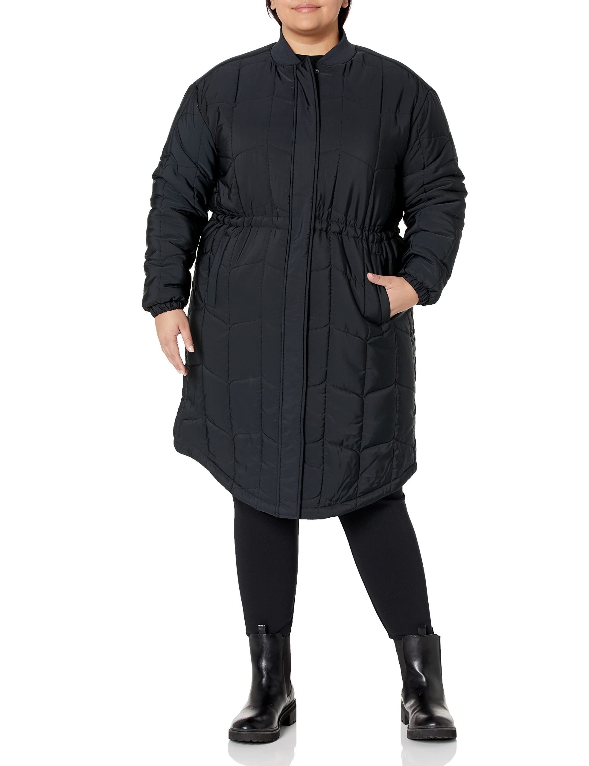 Amazon Essentials Women's Oversized Quilted Coat - Plus Size Winter Jacket with Warm Filling, Water-Resistant Outer Shell for Cold Weather (Perfect for Outdoor Activities, Commuting & Casual Wear)