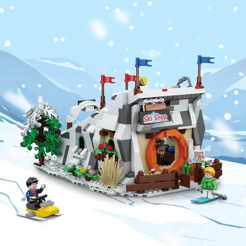 LOZ 1922 Ski Resort Mini Building Blocks Set - Winter Village Snow Scene Model Kit for Adults & Kids, DIY Creative Gift for Christmas, Home Decor, Collectible Display