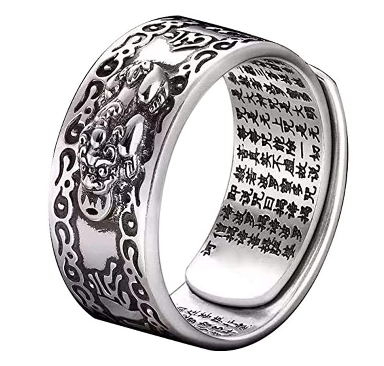 Feng Shui Pixiu Wealth Protection Ring - Adjustable Lucky Amulet Jewelry for Money & Fortune | Perfect for Meditation, Feng Shui Decor & Spiritual Gifts