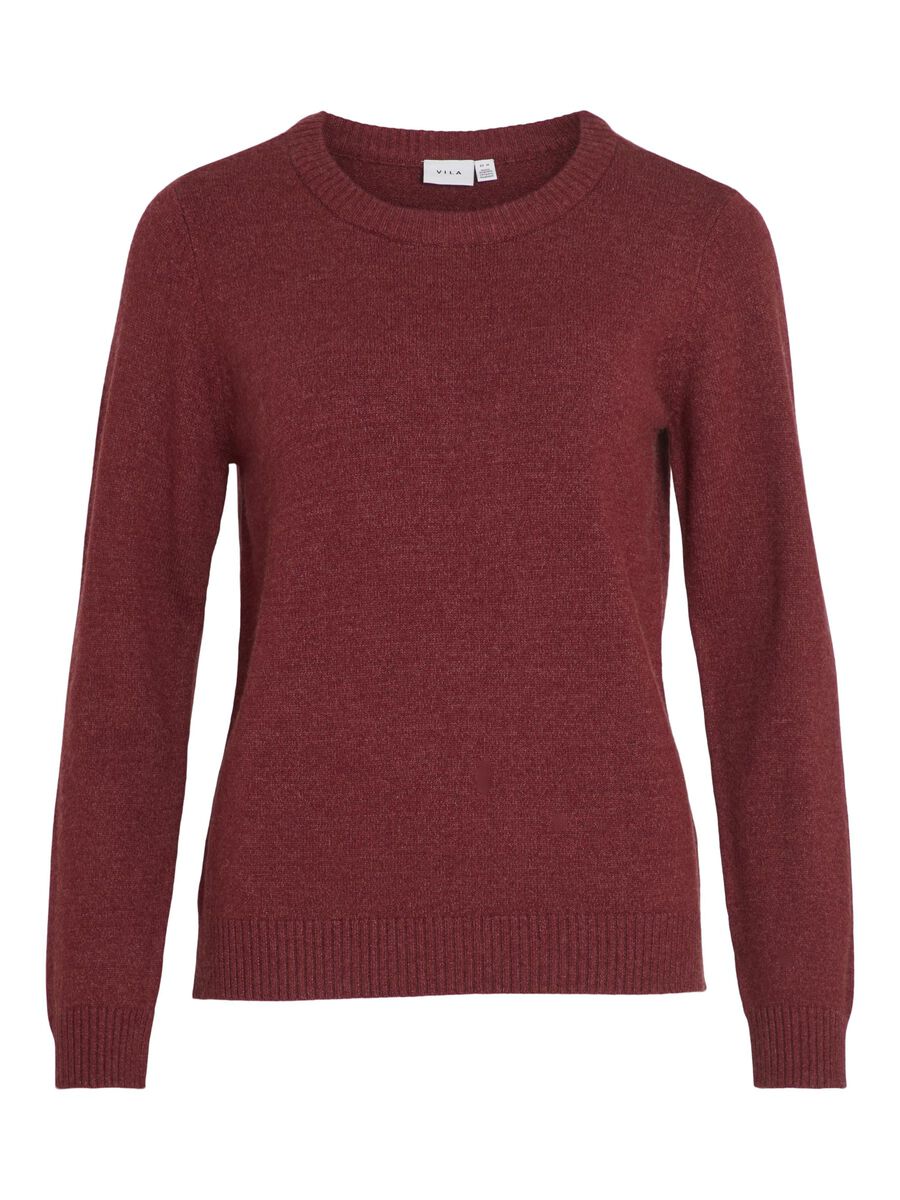 Floria Knitted Jumper Women's Cabernet Red Sweater - Cozy Winter Pullover for Casual Outings & Holiday Gatherings