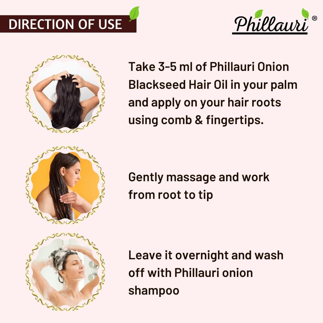 Phillauri Onion Hair Oil for Hair Growth & Hair Fall Control - 100% Natural & Nourishing - 100ml (Pack of 2) | Promotes Thicker, Stronger Hair | Perfect for Daily Hair Care & Scalp Massage