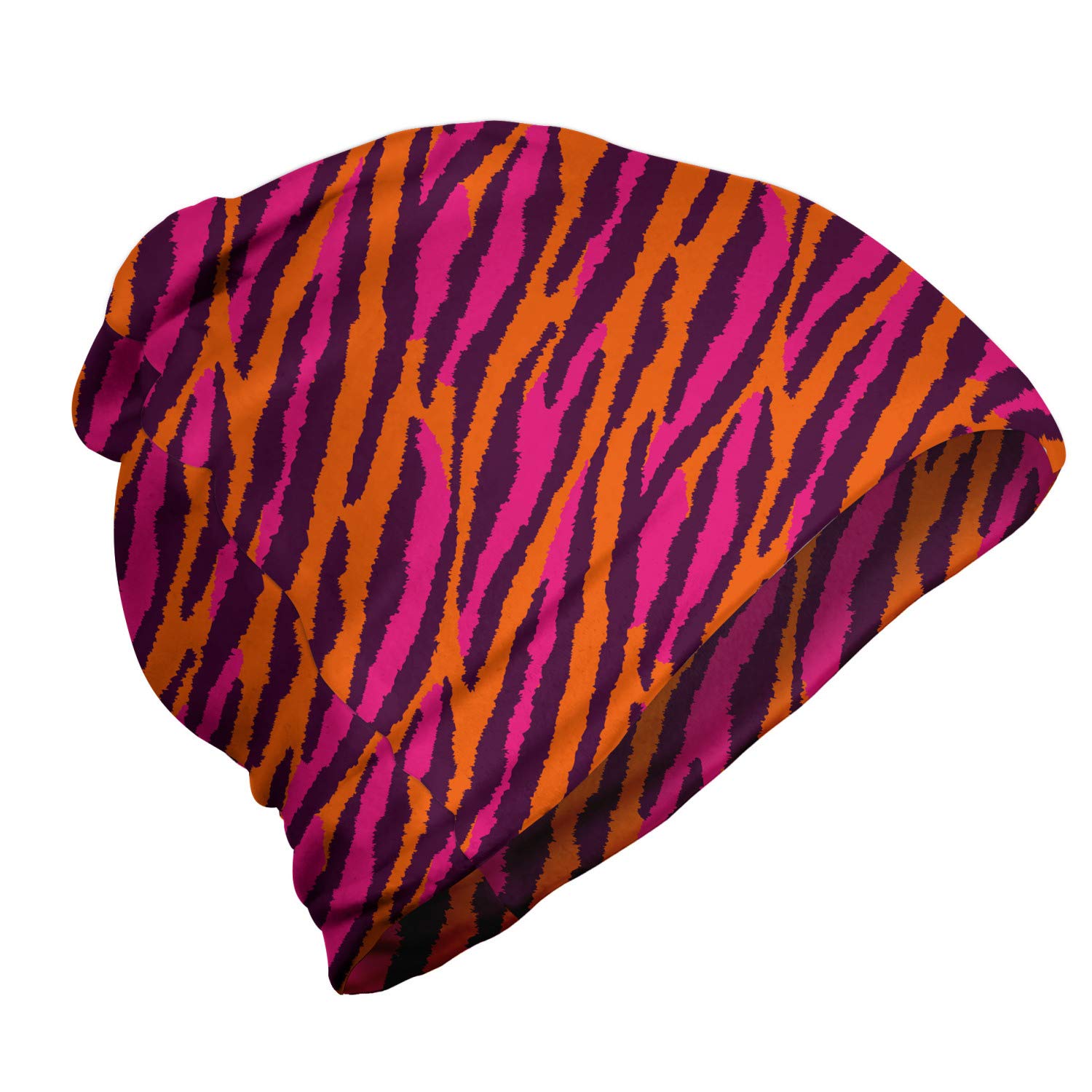 Ambesonne Unisex Beanie - Striped Knit Winter Hat for Men & Women - Soft Warm Fleece Lined Beanie for Hiking, Skiing, Outdoor Activities & Cold Weather
