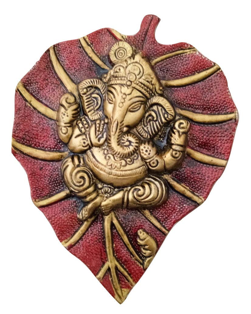 Charmy Crafts Metal Ganesha Wall Hanging - Handmade Indian Leaf Design Home Decor for Living Room, Bedroom & Office - Perfect Housewarming Gift & Wedding Present for Spiritual Decor & Meditation Space