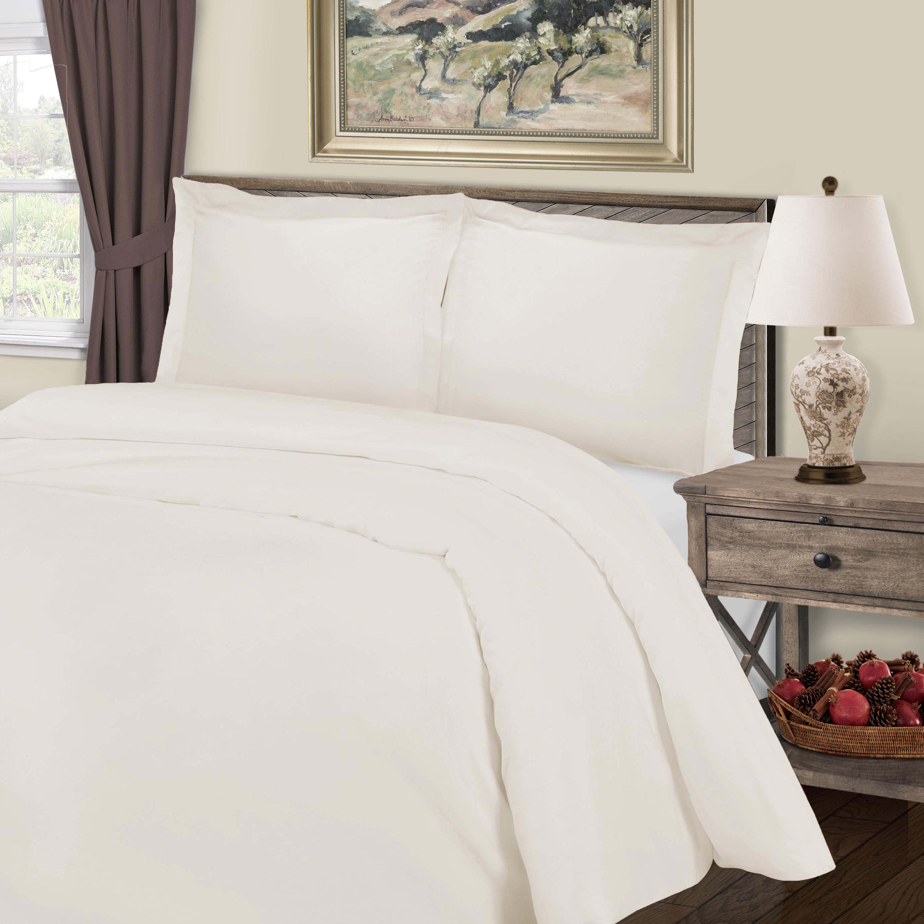 Premium 800 Thread Count Cotton Blend 3-Piece Duvet Cover Set - Soft, Breathable Bedding for Luxury Comfort - Perfect for Master Bedrooms, Guest Rooms & Hotels