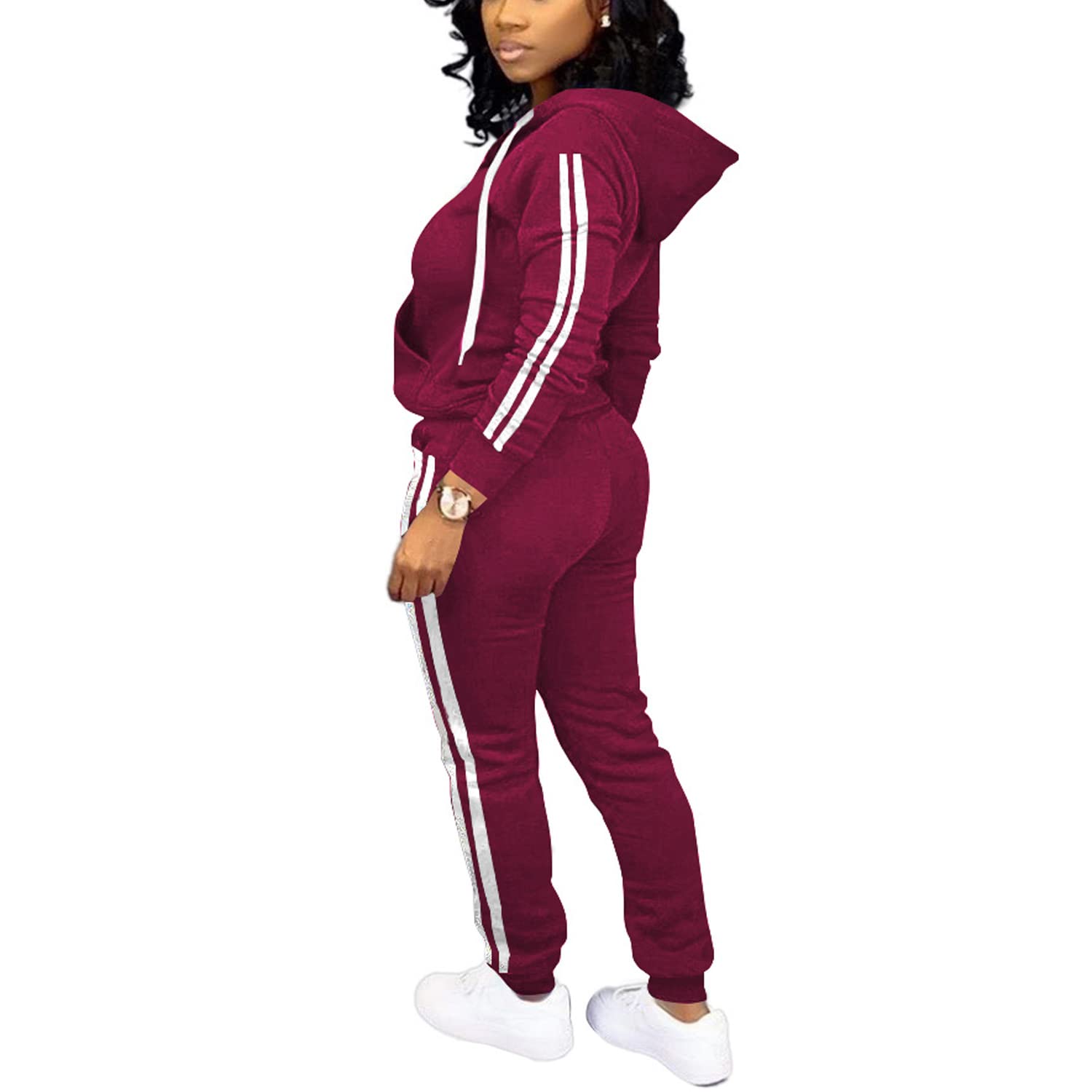 Women's Casual Two Piece Tracksuit Outfit - Comfortable Lounge Wear & Street Style Fashion | Perfect for Yoga, Running Errands, and Weekend Relaxation