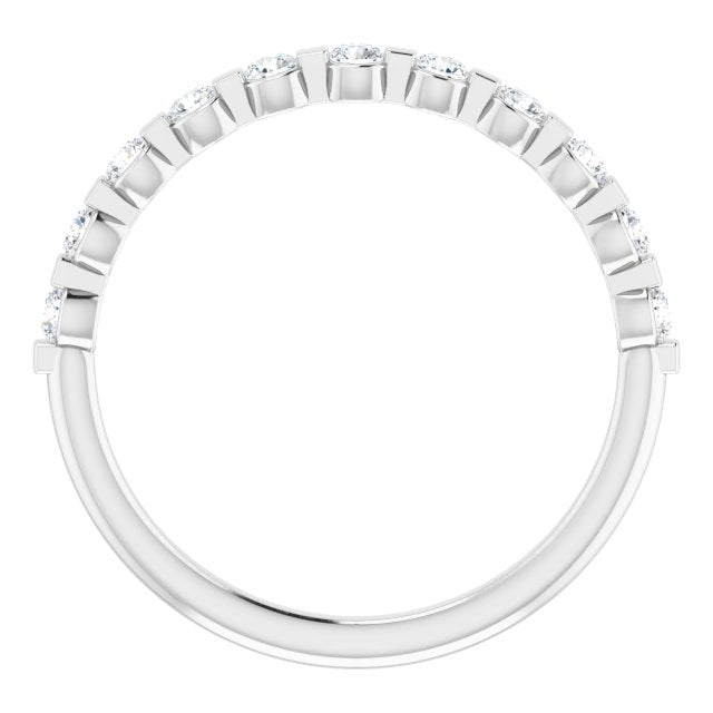 0.34 Carat Round Cut Bar Set Diamond Wedding Band - Elegant Stackable Ring for Women, Perfect for Bridal, Anniversary & Special Occasion Gifts