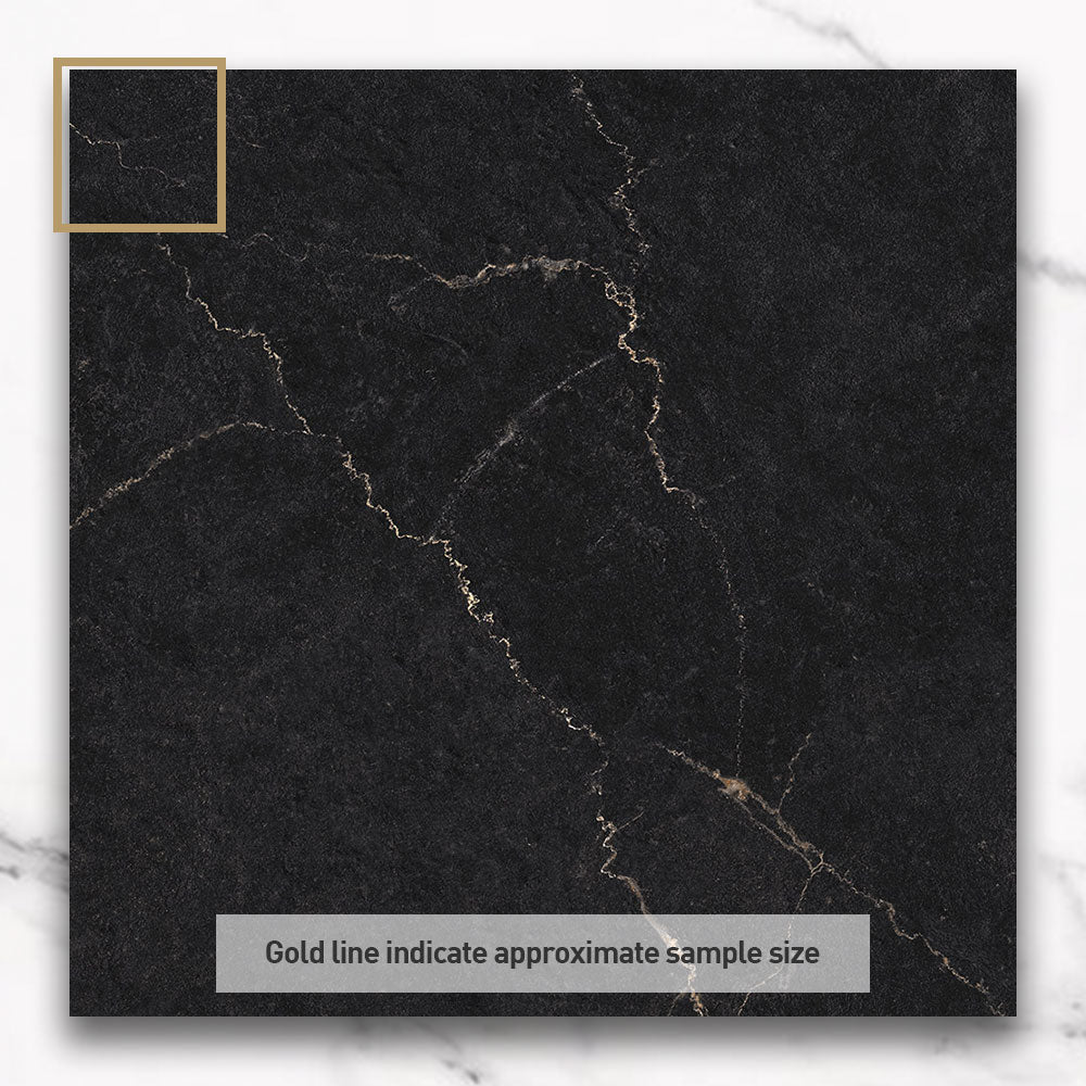 Premium Adelaide Charcoal 600x600mm Matte Marble Look Porcelain Tile - Durable Flooring for Living Room, Kitchen & Bathroom Renovation