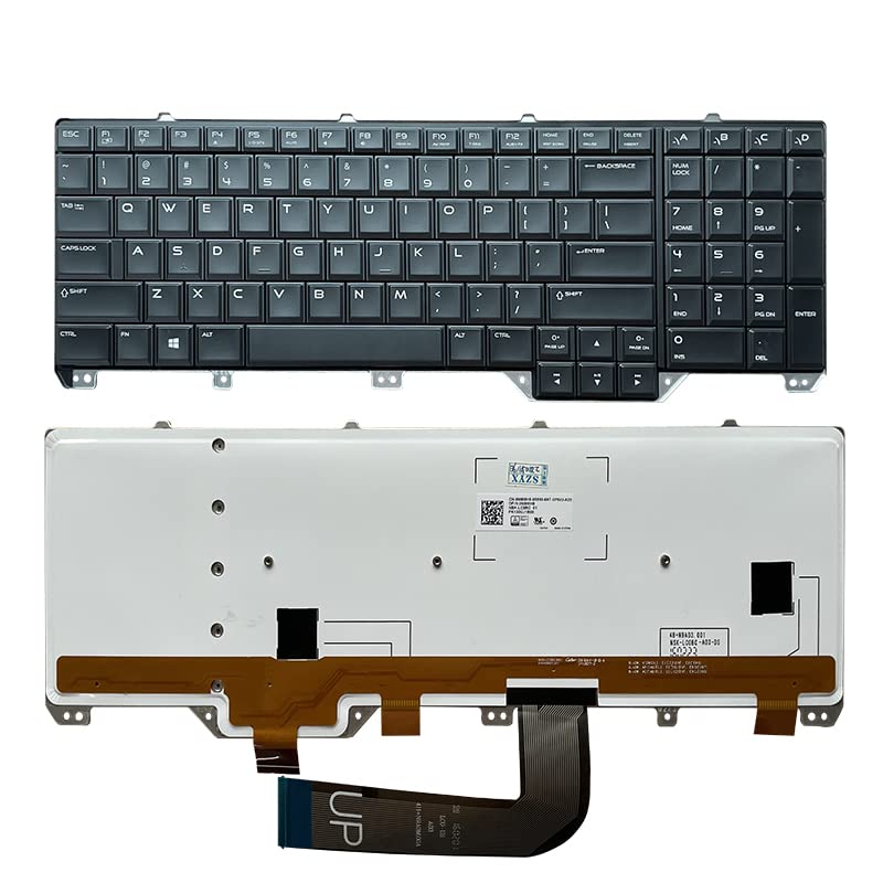 Original Black Backlit Keyboard for DELL Alienware 17 R1 M17X R5 Series (Part# 0M8MH8 PK130UJ1B00) - US Layout Replacement Laptop Keyboard - Perfect for Gaming & Professional Use