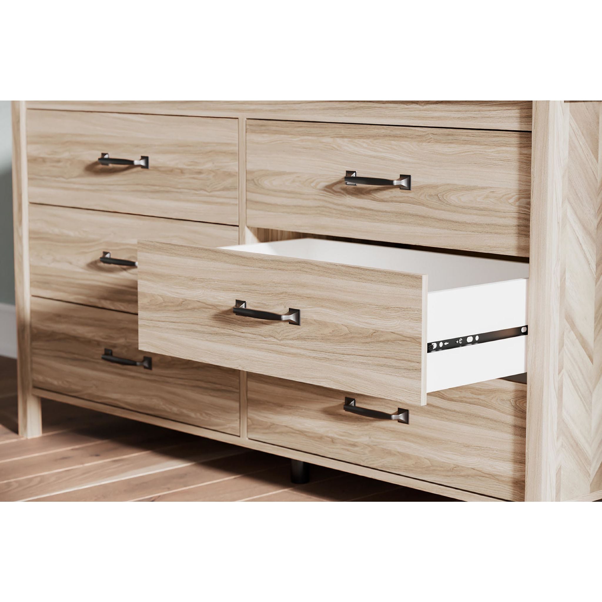 Battelle Dresser in Tan - Stylish and Functional Chest of Drawers for Bedroom, Living Room, or Office Storage