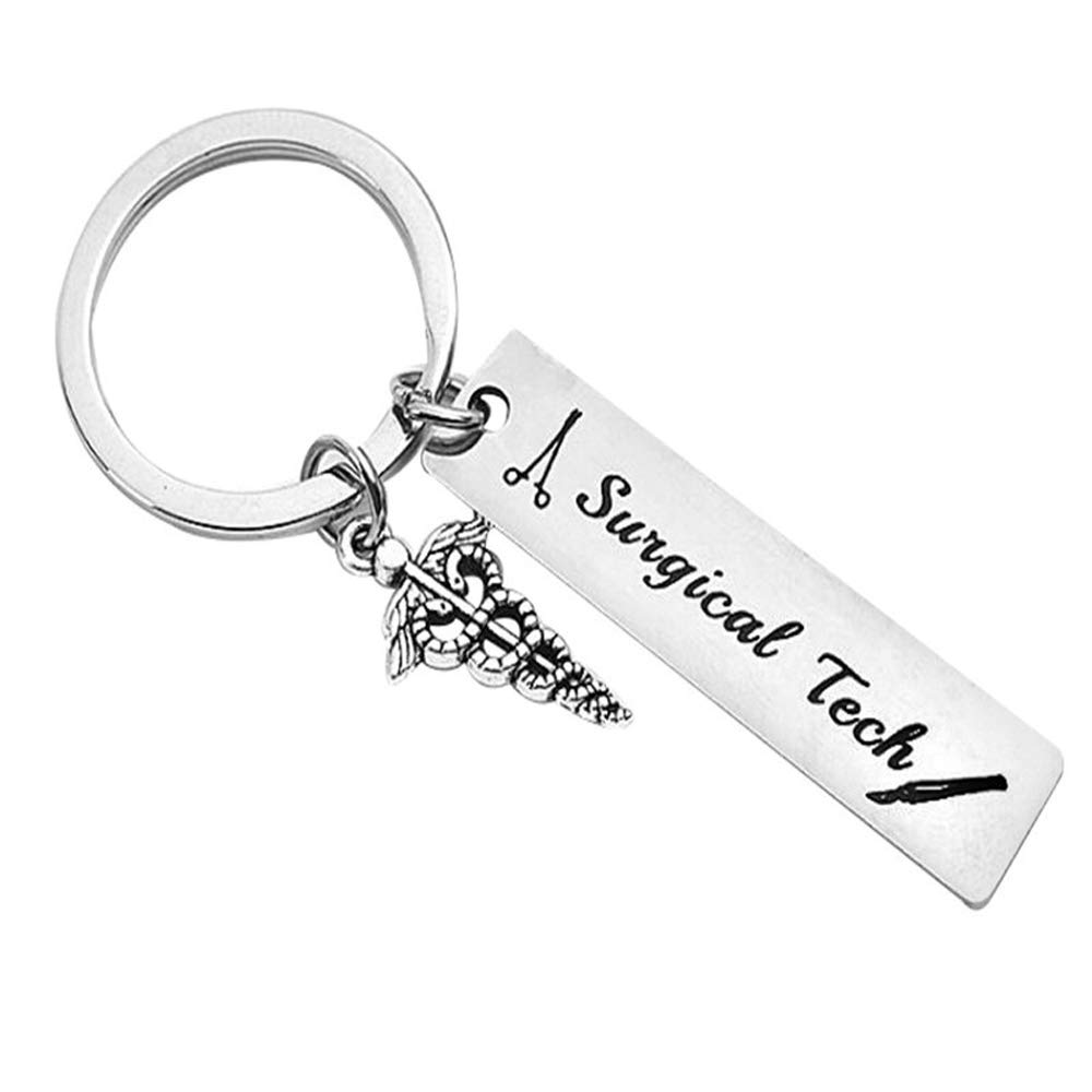 Hibetek 10-Pack Surgical Tech Keychain - Perfect Gift for Surgical Technologists, Nurses, Doctors & Medical Students - Engraved Medical Jewelry for Appreciation & Recognition - Ideal for Graduation, Holidays & Work Anniversaries