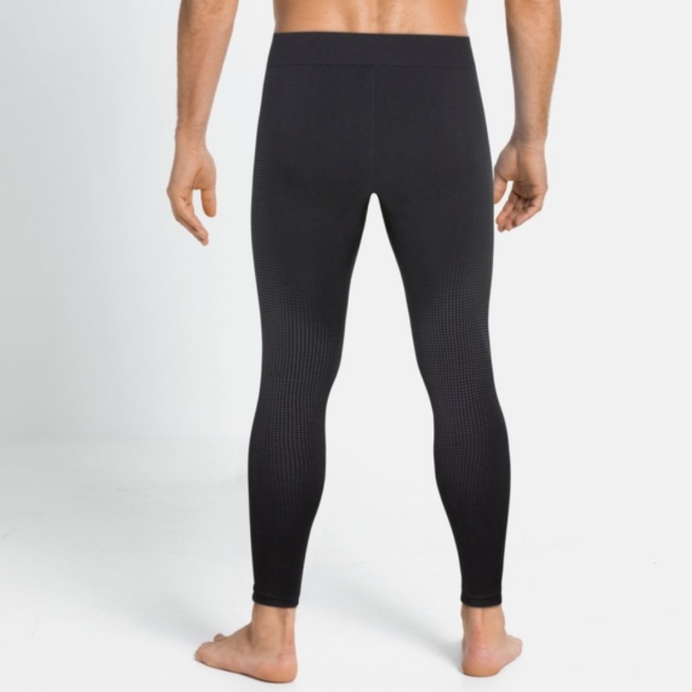Odlo Men's Performance Thermal Ski Base Layer - Eco-Friendly Warm Winter Underwear for Skiing & Snowboarding - Black