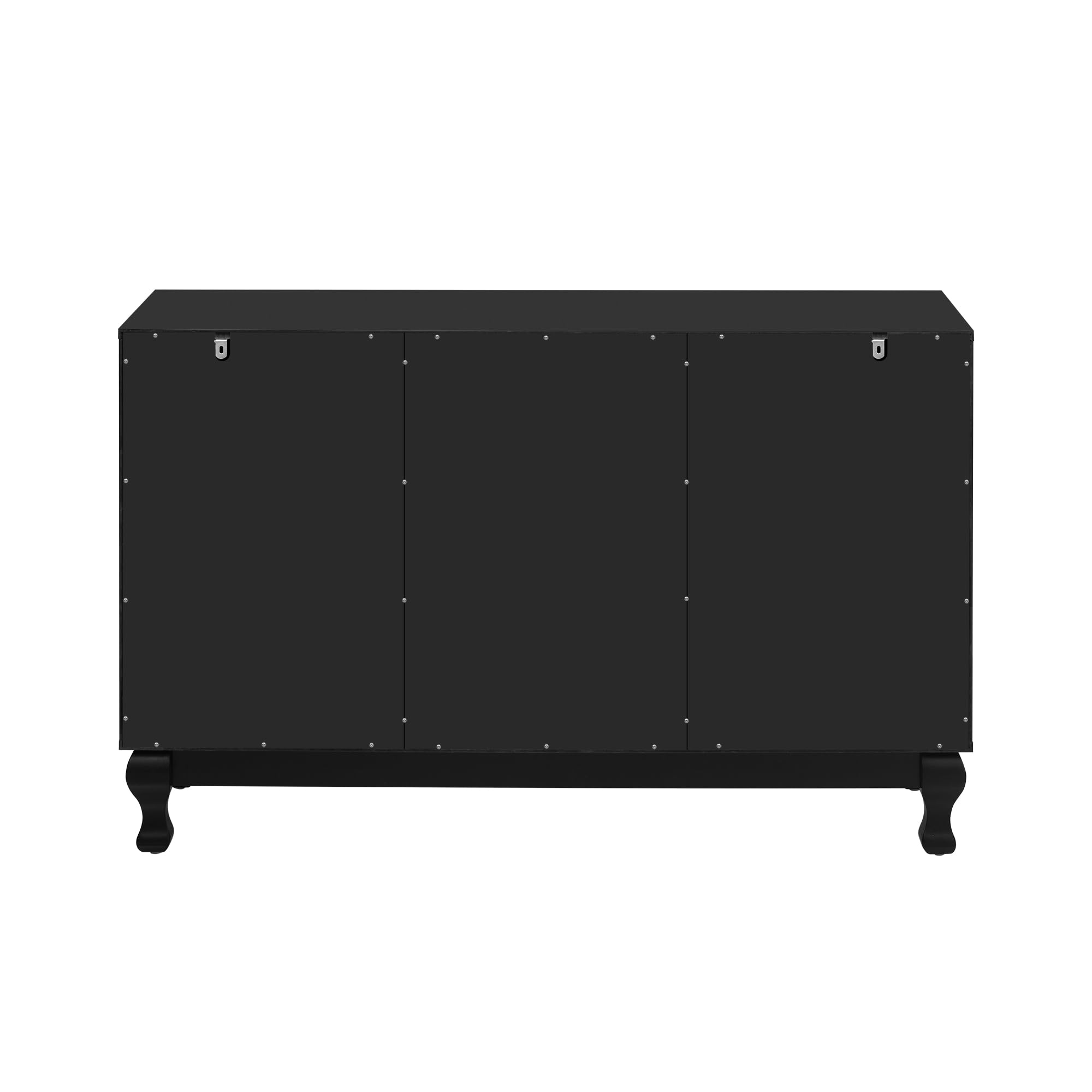 Knocbel 55 Inch TV Stand with Mirror Finish - Modern Entertainment Center with 3 Storage Cabinets, Adjustable Shelves, Solid Wood Legs & Metal Handles (47.2