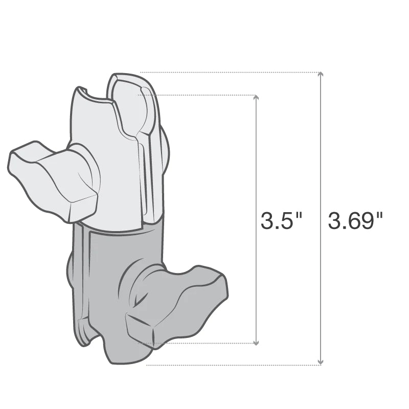 RAM Double Socket Swivel Arm (RAP B 200 12U) - Adjustable Monitor Mount for Dual Screens, Ergonomic Desk Stand with 360° Rotation - Perfect for Home Office, Gaming Setup & Workstation