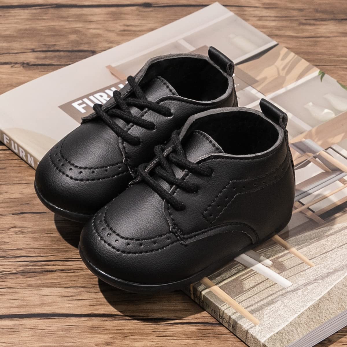 Ohsofy Baby Oxford Shoes - PU Leather Loafers with Soft Sole for Toddlers | Wedding & Dress Occasions