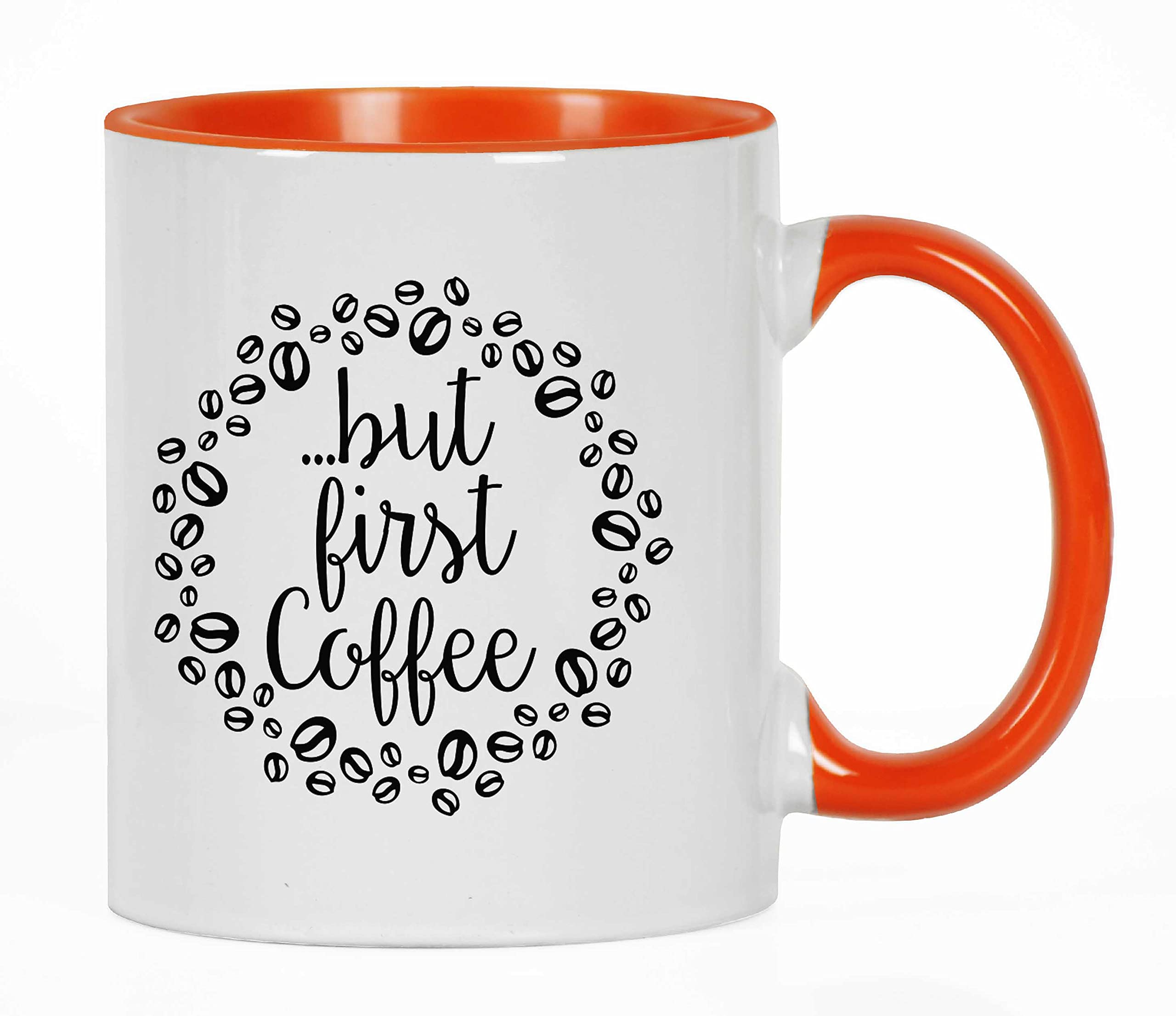 11 Oz Ceramic Coffee Mug - Funny Novelty Gift for Coffee Lovers, Perfect for Brides & Wedding Parties - Enjoy Your Morning Brew in Vibrant Orange (Great for Home, Office & Gifts) - ZX