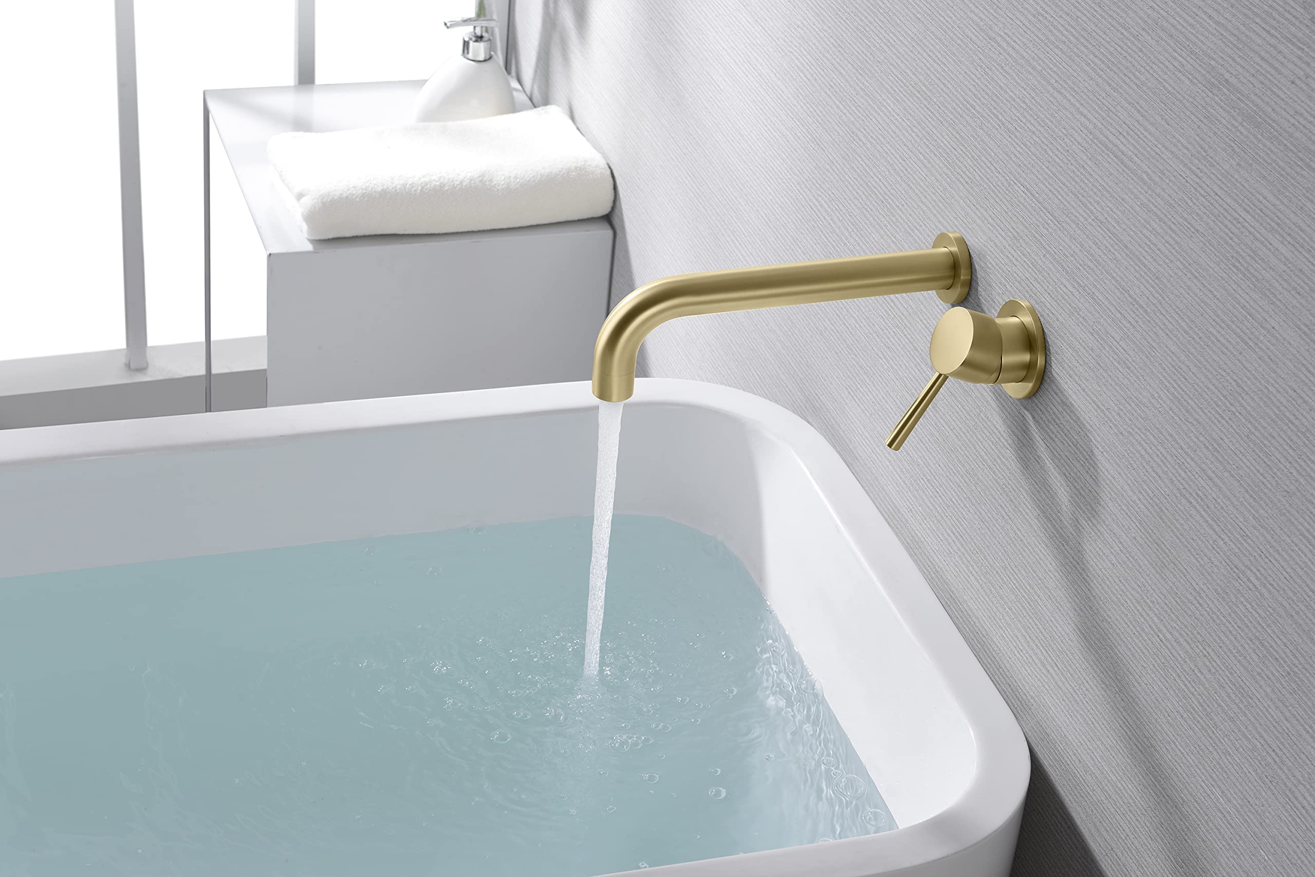 Premium Shower Faucet Set S3223BGI + Wall Mount Tub Filler S2149BGI - Complete Bathroom Fixture Kit for Modern Homes, Spa-Like Shower Experience, Easy Installation