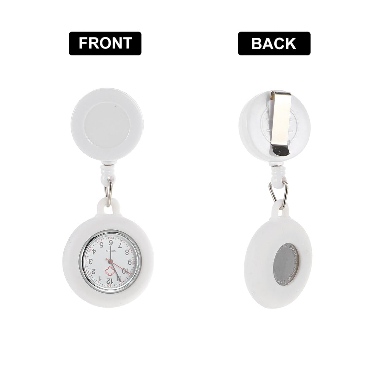 Hemobllo Retractable Nurse Watch - Clip-On Silicone Nursing Watch with Hanging Fob, Unisex Pocket Watch for Nurses & Medical Professionals | Ideal for Hospital Shifts, Clinical Use & Healthcare Work
