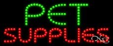 LED Pet Supplies Sign - 11x27x1 Inches - Made in USA - Perfect for Pet Stores, Veterinary Clinics & Animal Shelters