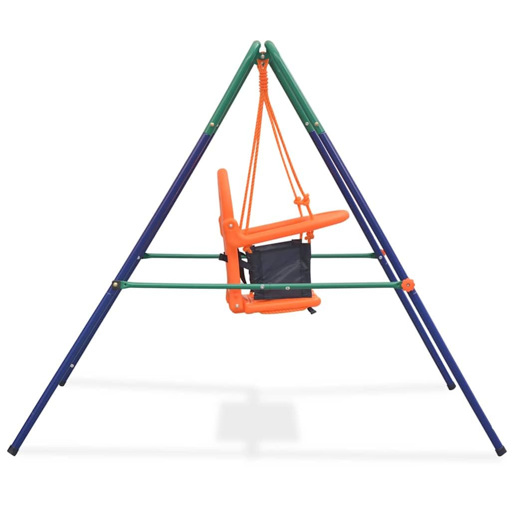 Safe & Fun Orange Toddler Swing Set with Adjustable Safety Harness - Perfect for Backyards, Parks & Indoor Play Areas