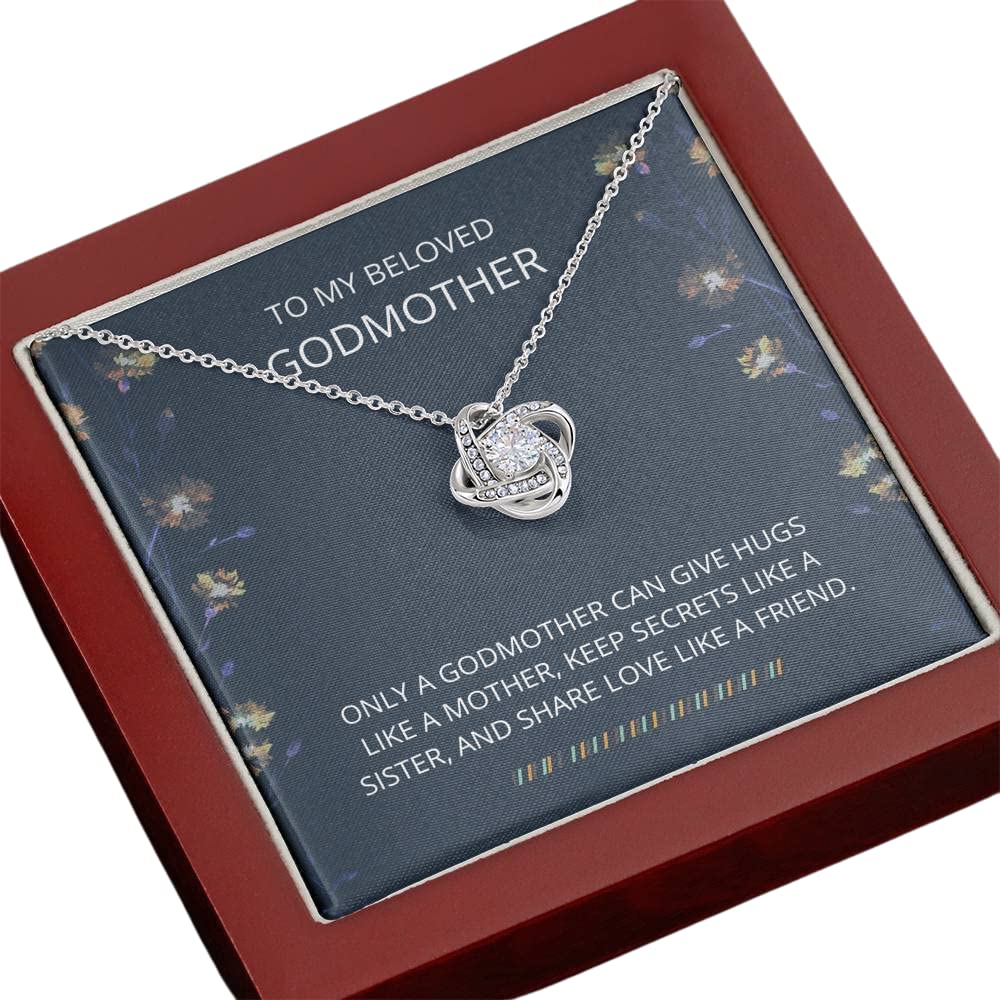 Godmother Gift - Sterling Silver Love Knot Necklace for Godmother | Elegant Jewelry Thank You Present | Best Godmother Keepsake for Weddings, Proposals & Special Occasions | Perfect for Godmother Appreciation, Bridal Shower Gifts & Fairy Godmother Surprises