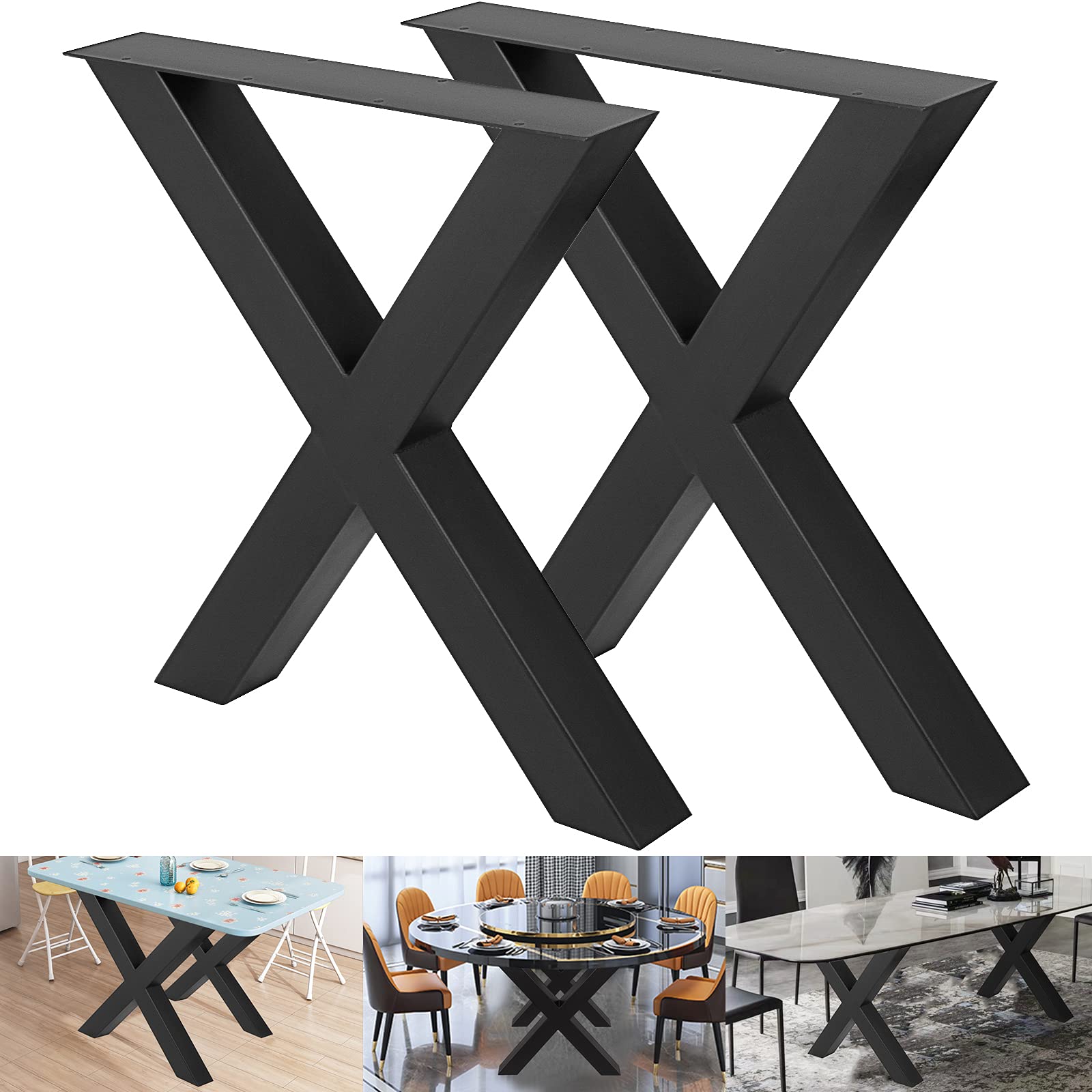 VEVOR Set of 2 Heavy Duty Steel Table Legs - 28