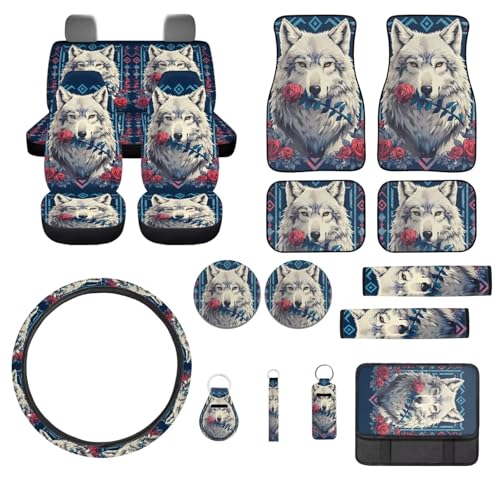 Wolf Rose Aztec Southwest-Blue