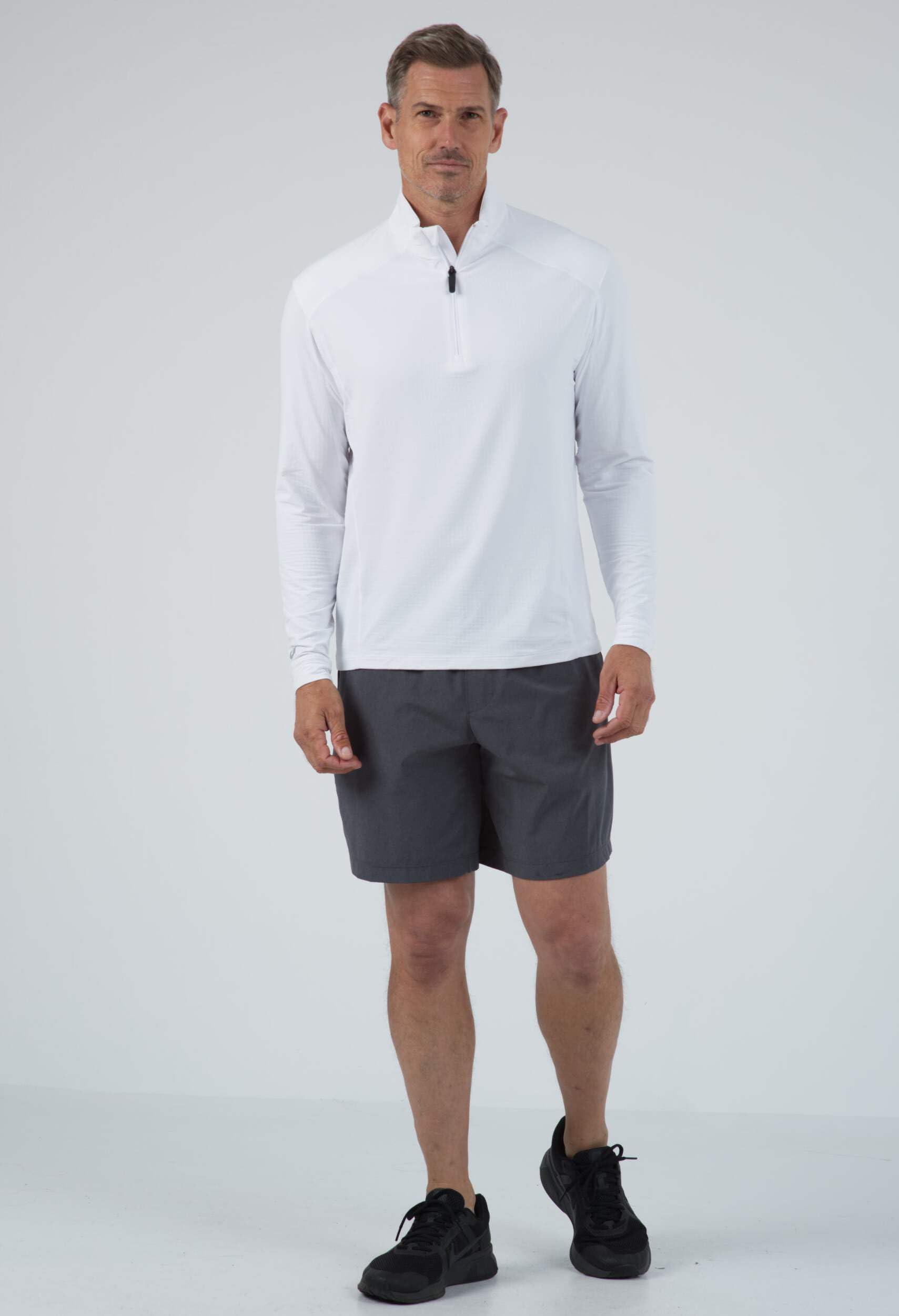IBKUL Men's UPF 50+ Sun Protective Cooling Long Sleeve Shirt - Icefil Technology Mock Neck Pullover for Running, Hiking & Outdoor Activities | Athleisure Wear 90199