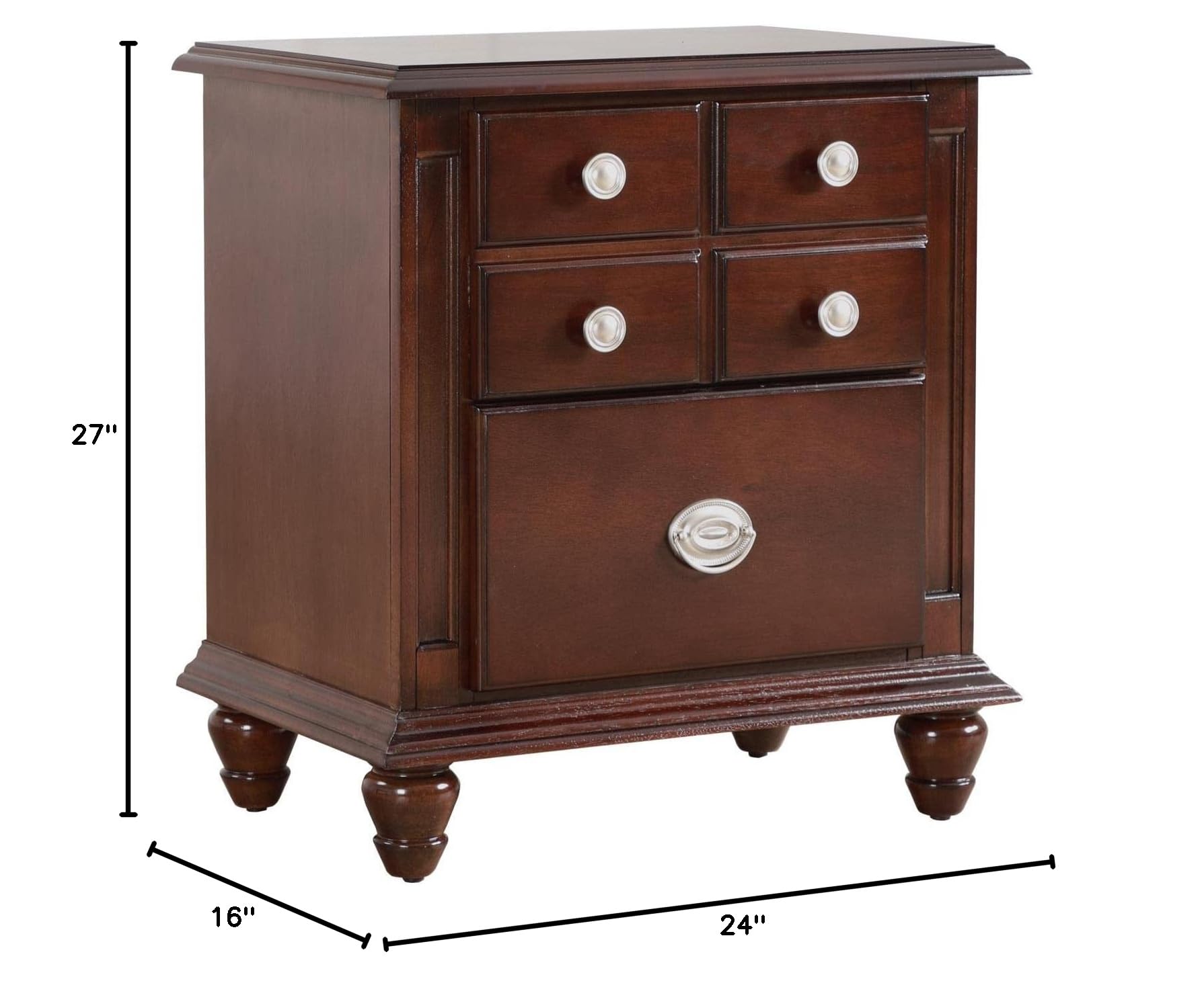 Glory Furniture Summit 2-Drawer Nightstand in Cappuccino Finish - Stylish Bedside Table for Bedroom Decor & Storage