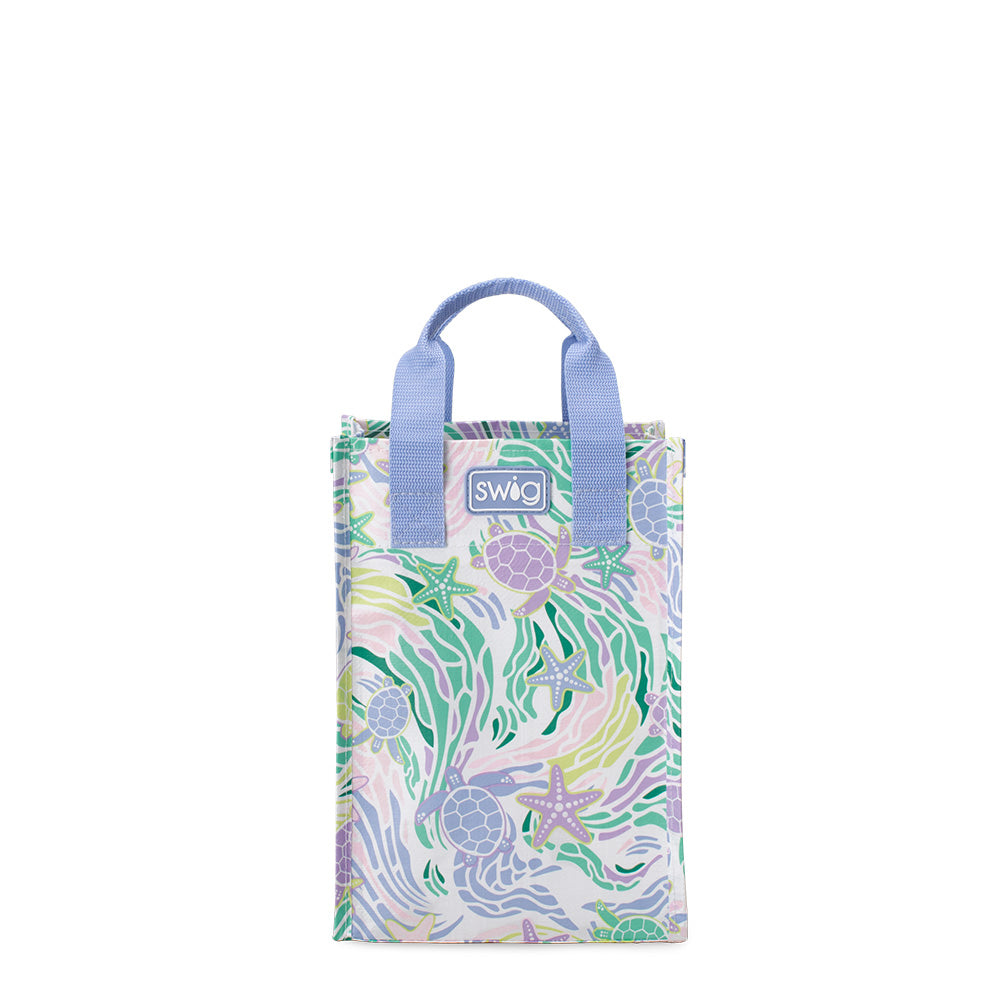 Eco-Friendly Sea Swirl Reusable Gift Bags - Tall Size for Birthdays, Weddings & Holidays | Sustainable Fabric Gift Wrap Alternative